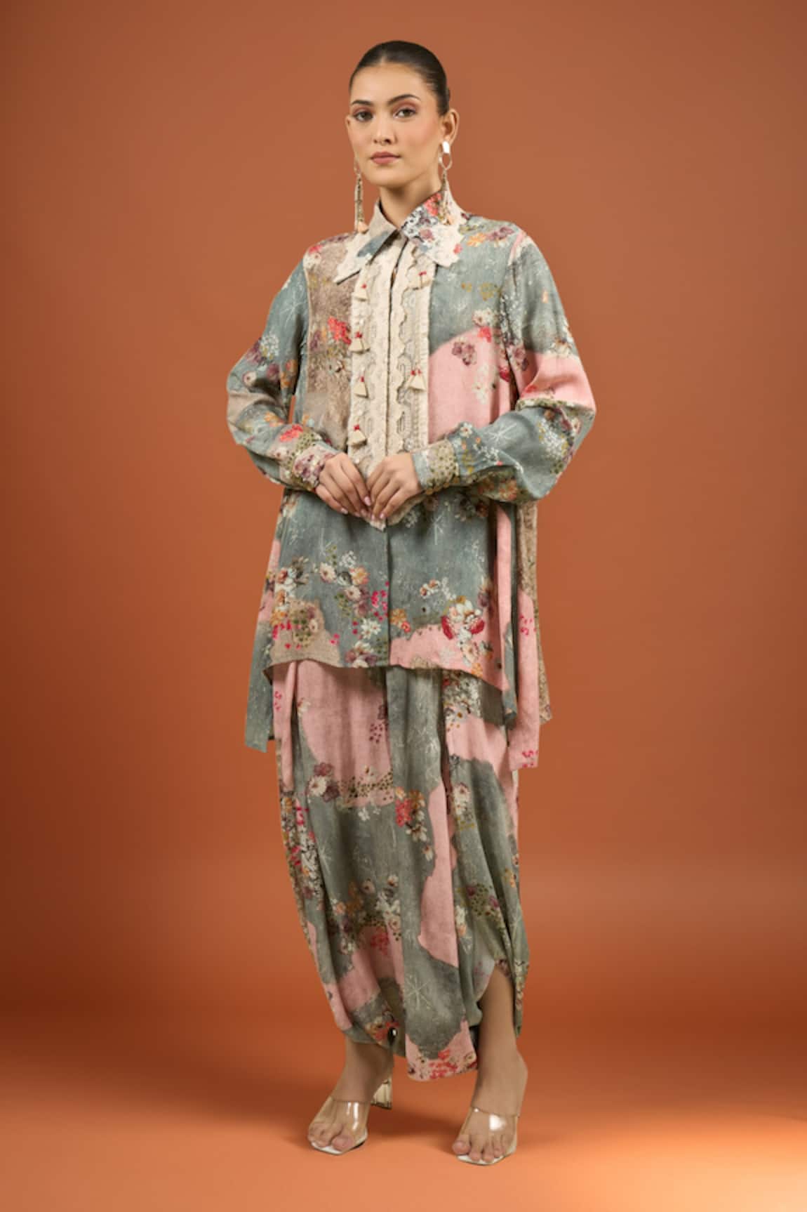 Aseem Kapoor Multi Color Floral Shirt Trouser Set 