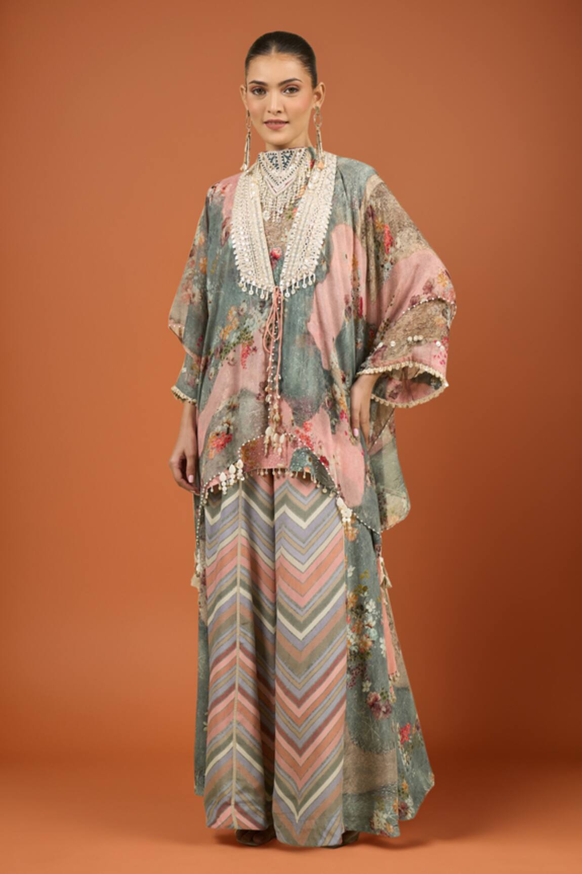 Aseem Kapoor Multi Color Jacket & Trouser Set 