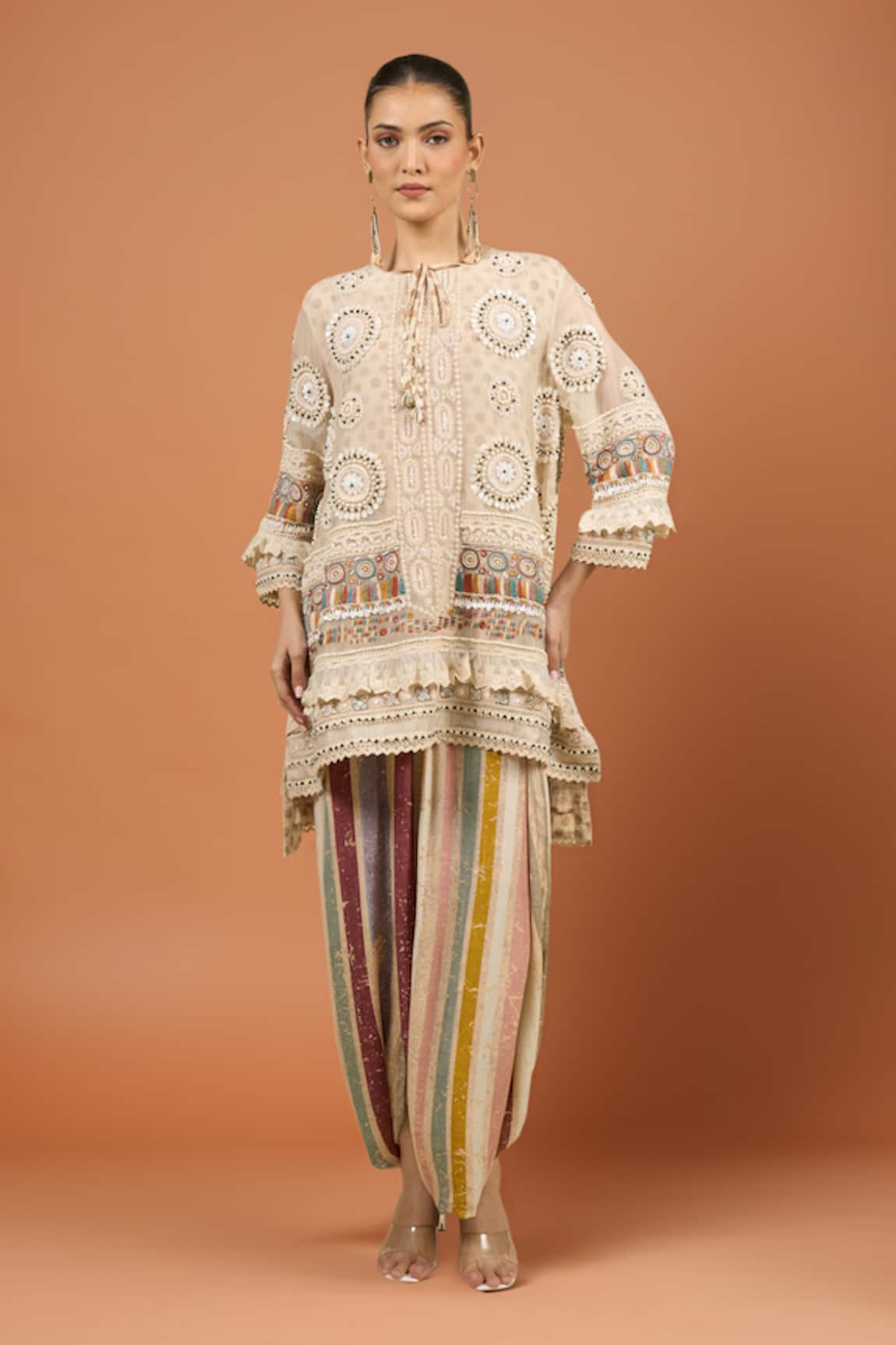 Aseem Kapoor Embroidered Multi Color Kurta & Trouser Set 