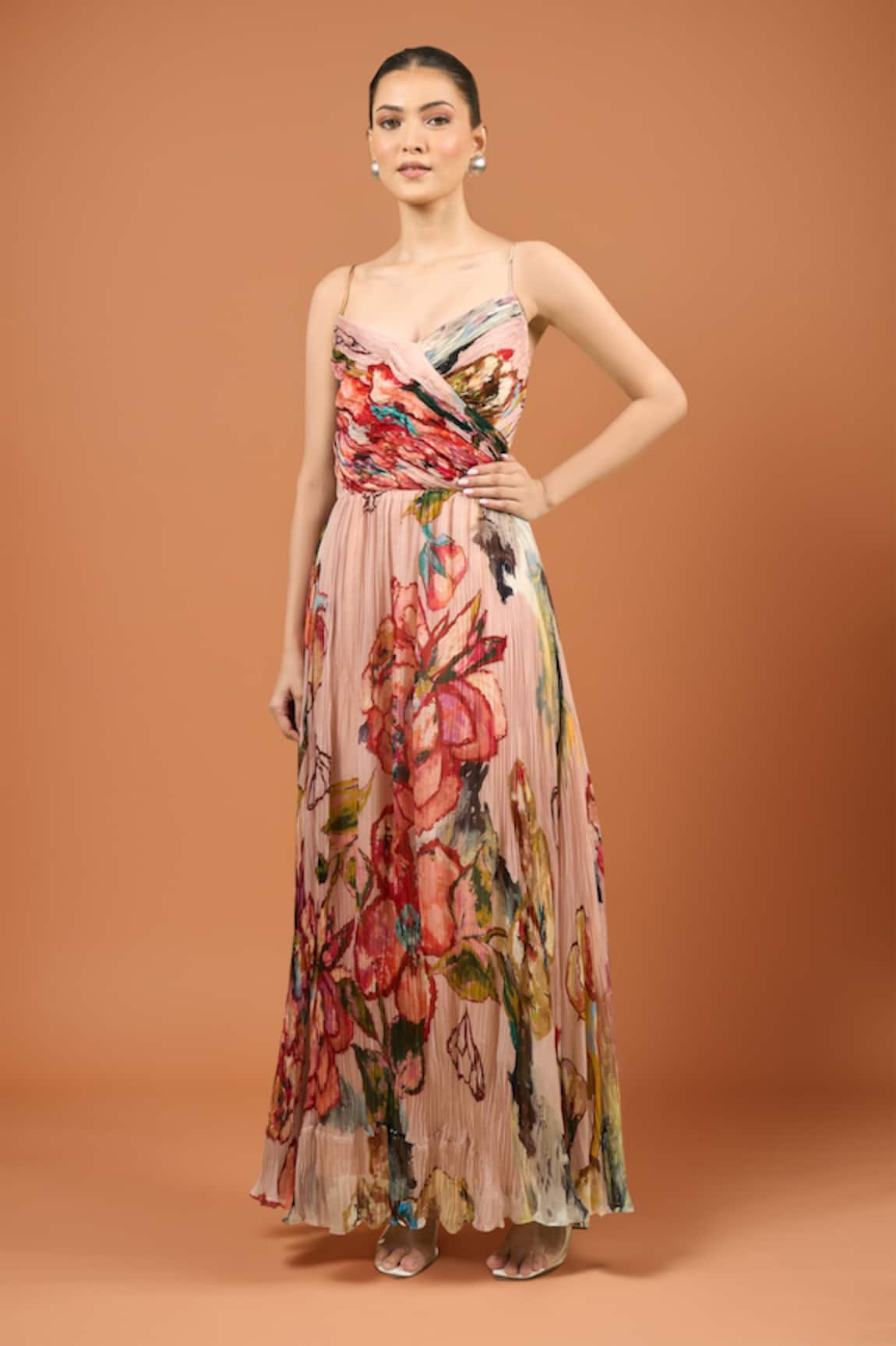Saaksha & Kinni Floral Print Chiffon Harlow Dress 