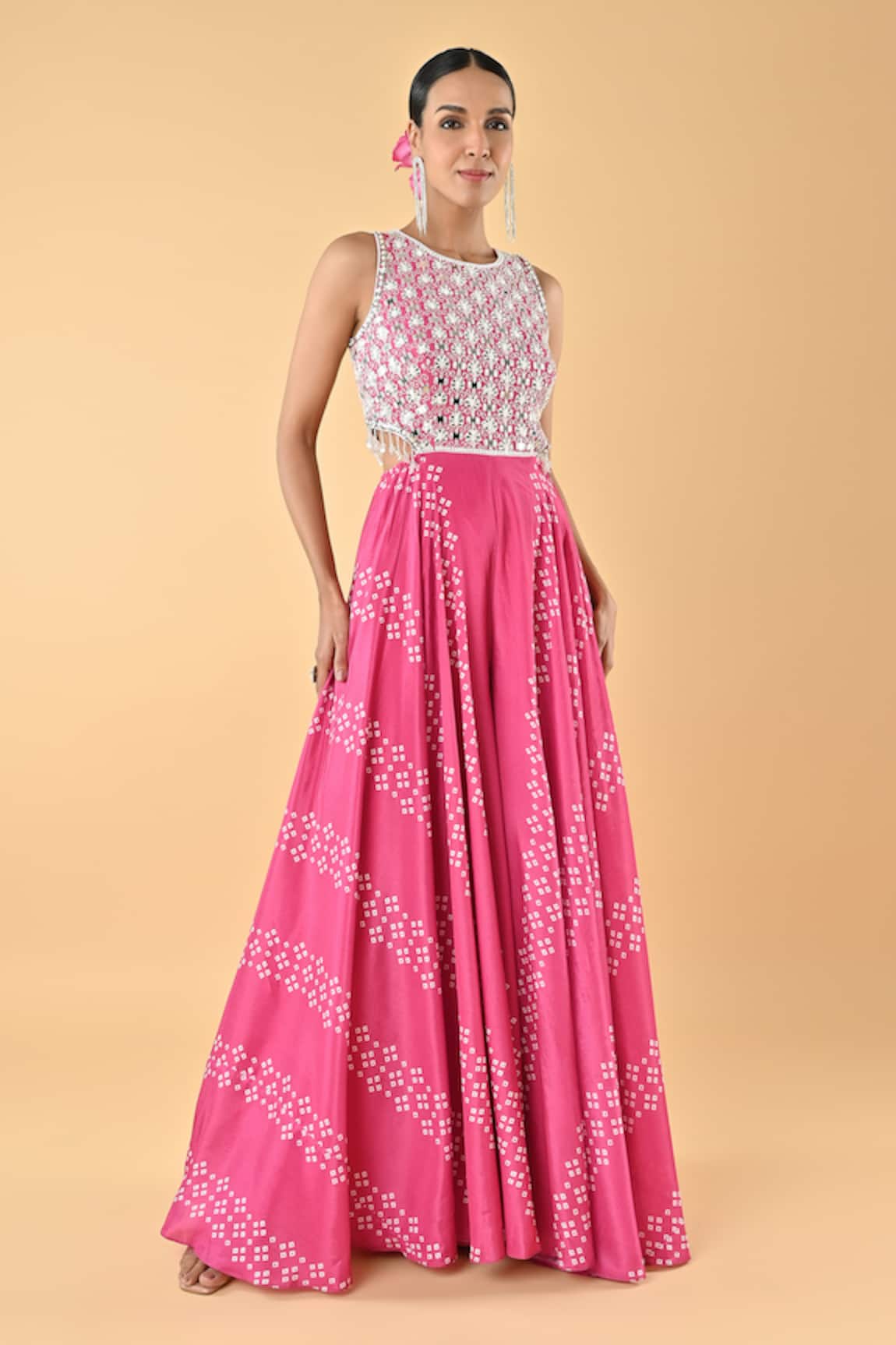 Keith Gomes Pink Designer Jumpsuit with Cutouts 