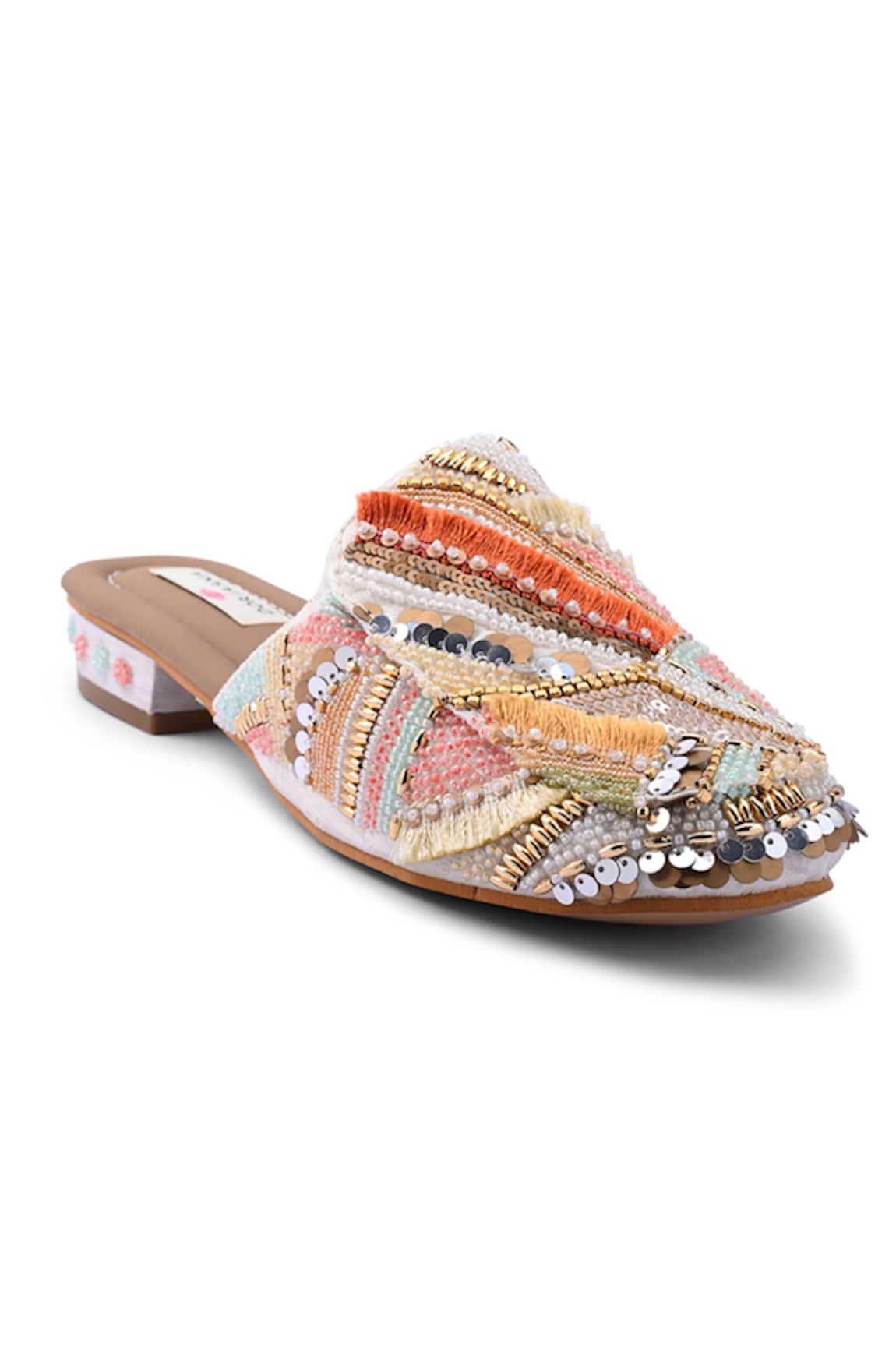 Doriaana Designer Multi Color Embellished Shoes 