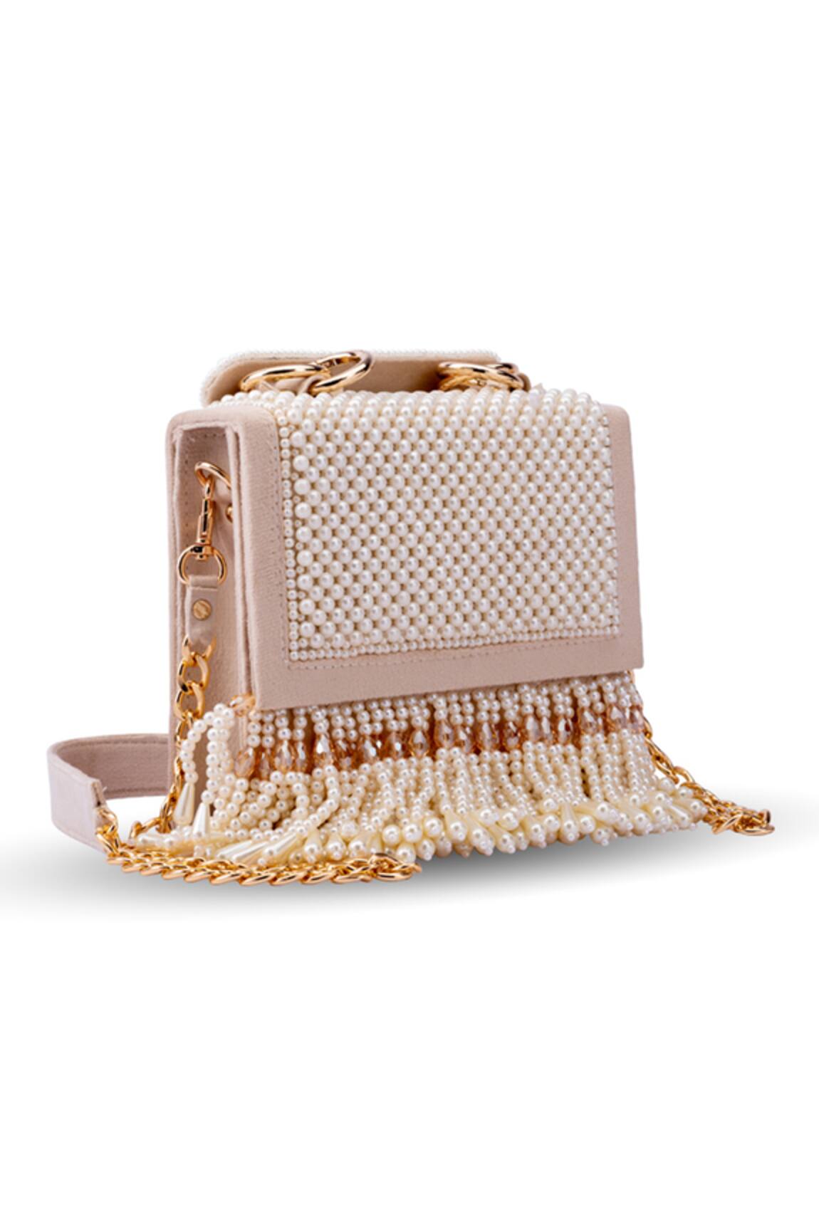 Doriaana Amara Pearl Suede Velvet Bag 