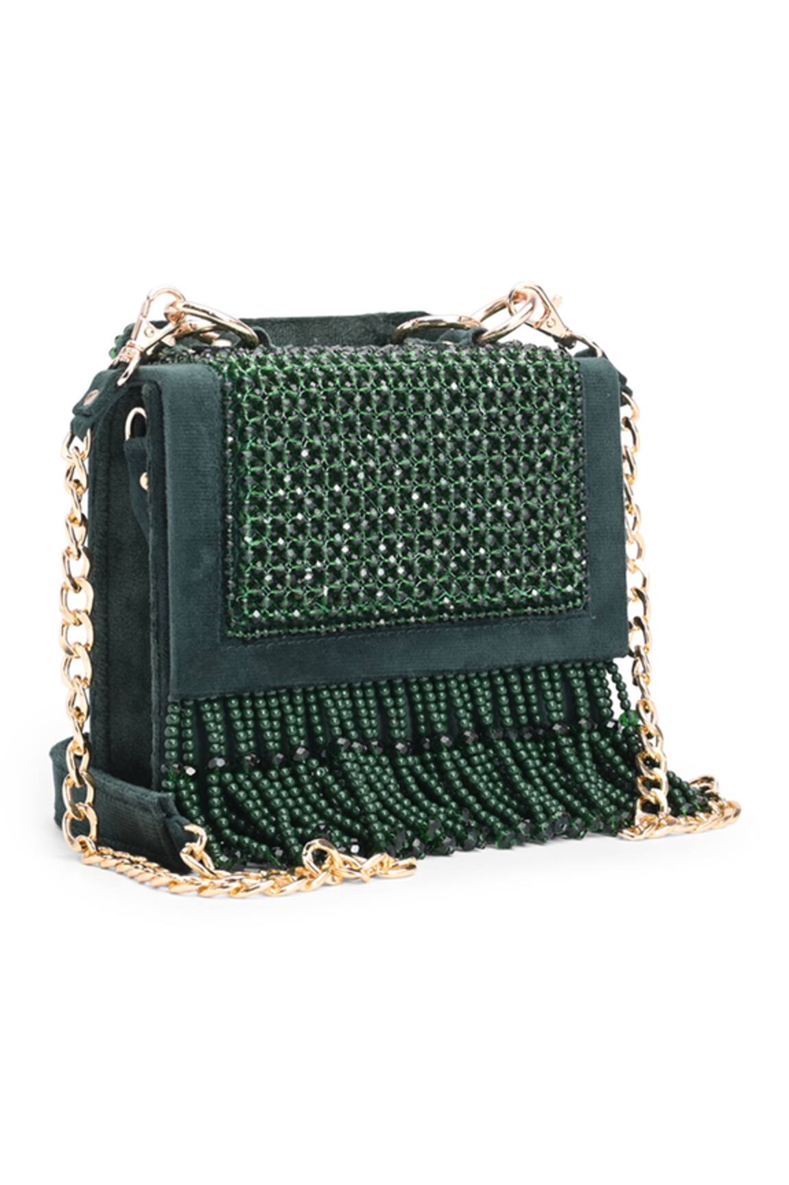 Doriaana Amara Crystal Green Bag 
