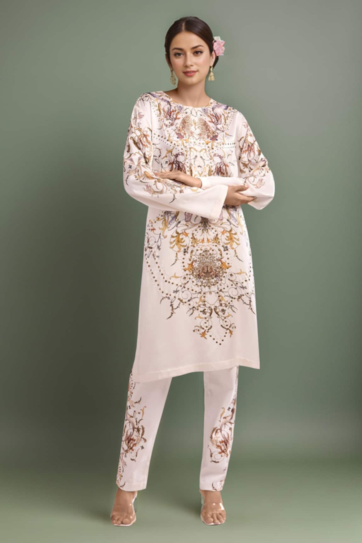 AK-OK Embroidered Kurta & Pant Set 