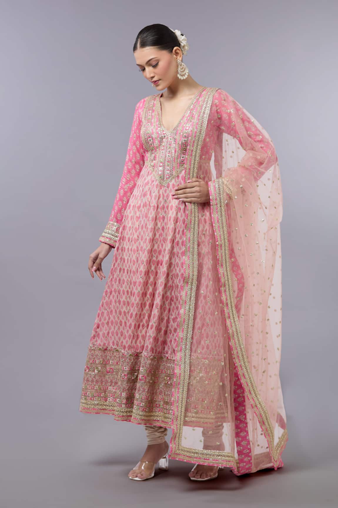Gopi Vaid Pink Designer Anarkali Set 
