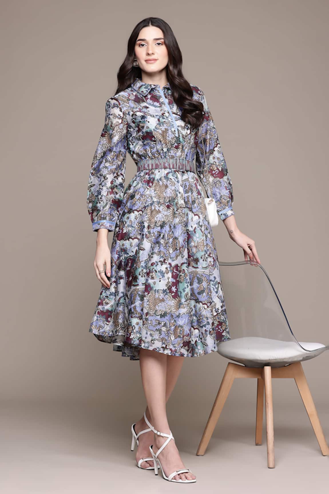 Ritu Kumar Blue Calabria Long Dress 