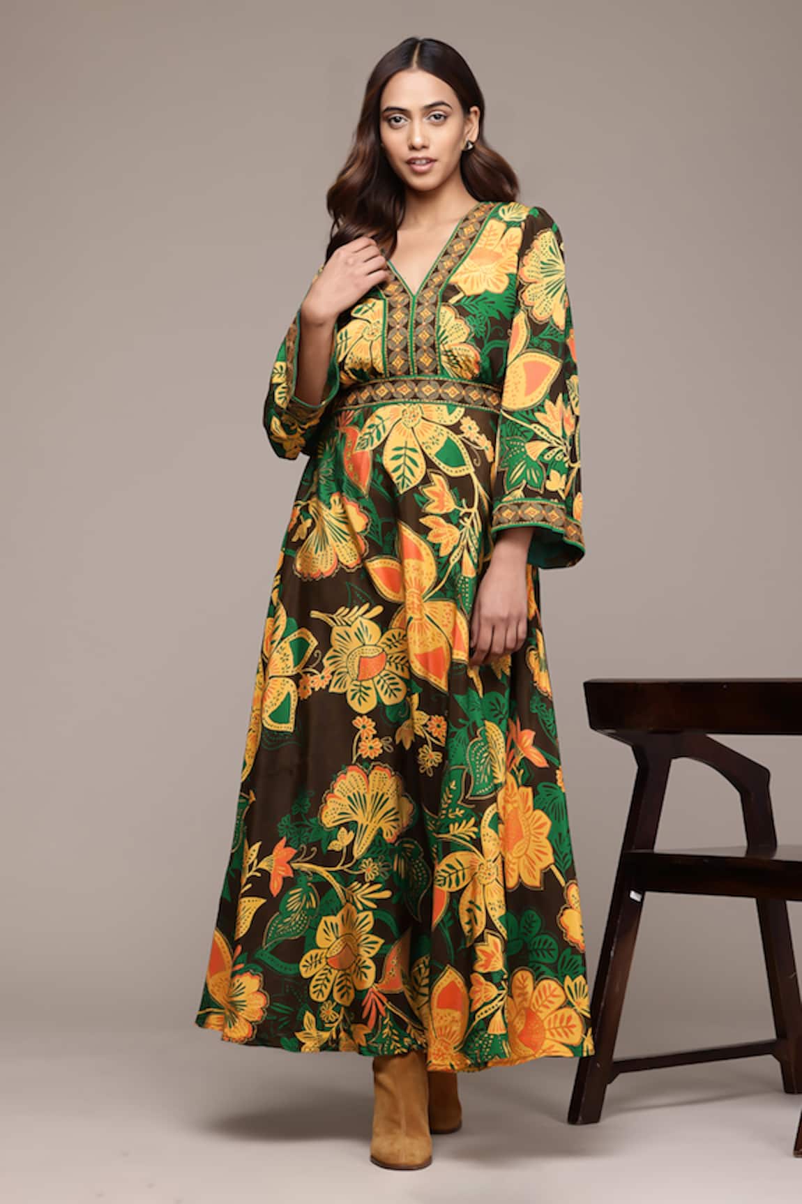 Ritu Kumar Botanic Print Fit & Flare Dress 