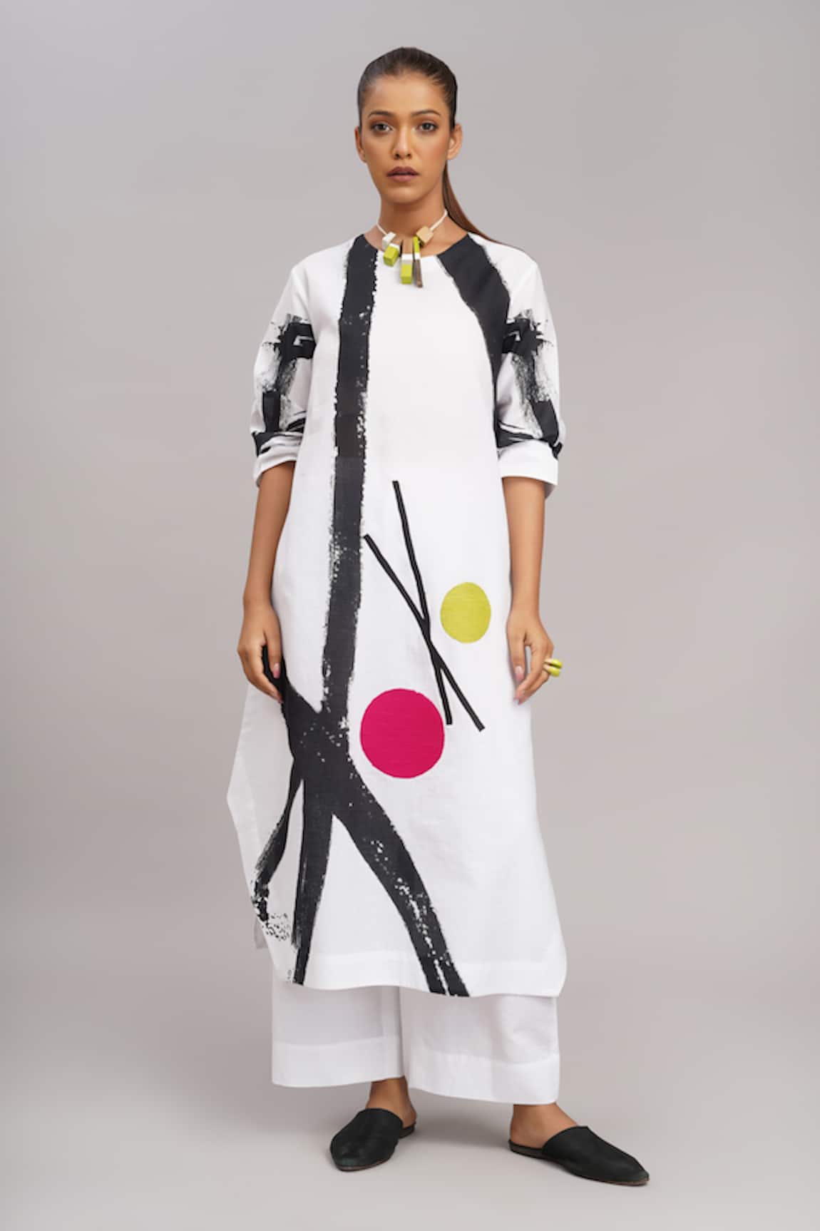Taika By Poonam Bhagat Printed Embroidered Tunic & Pant Set 