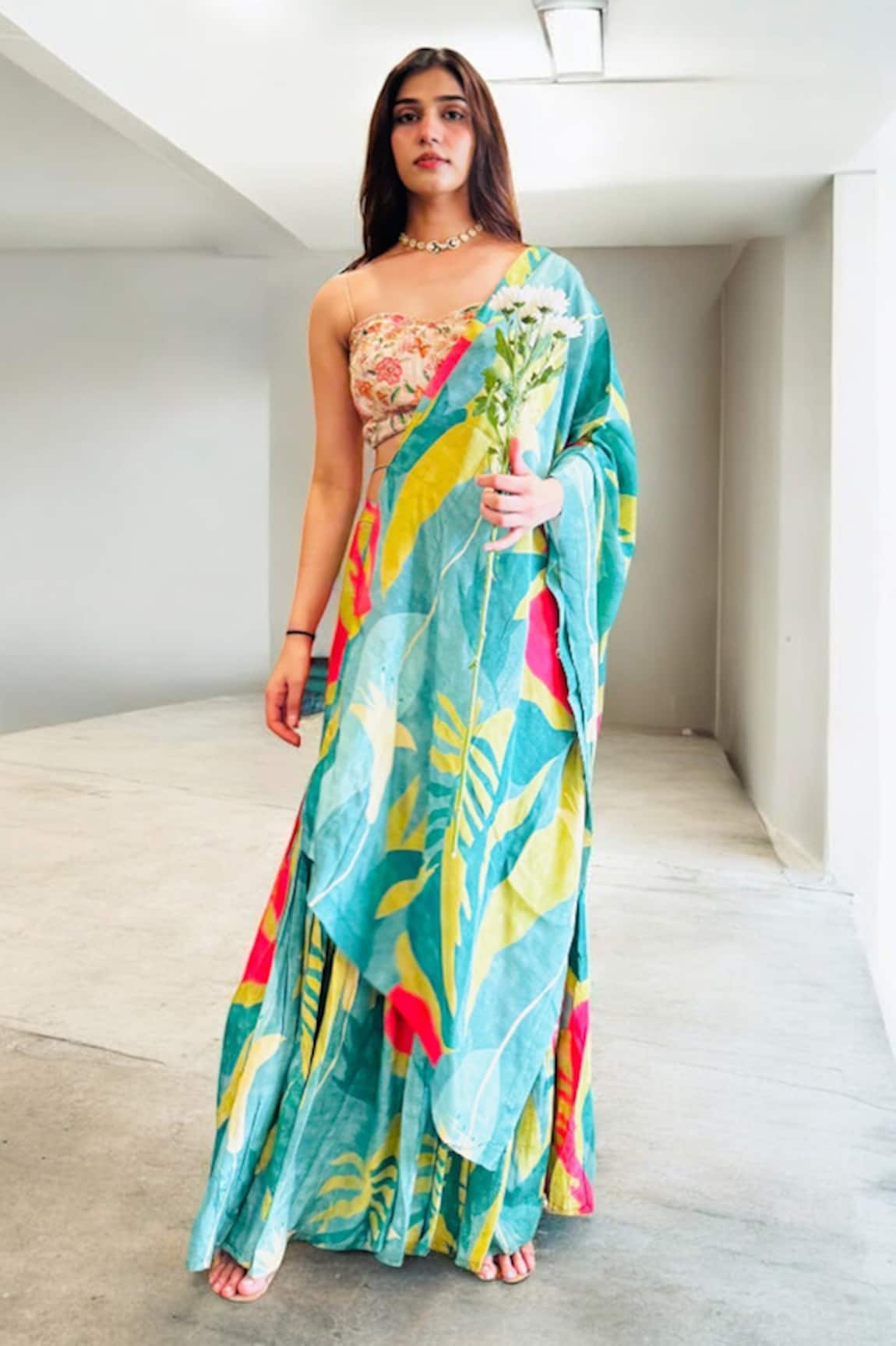 Label Lila Floral Print Sharara Set 