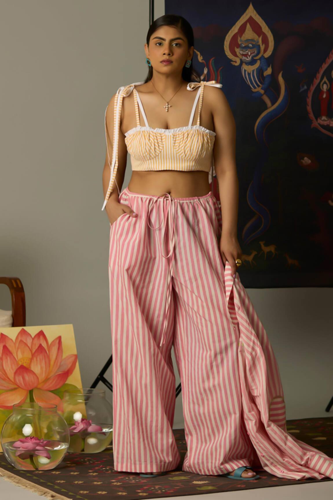 Quod Breeze Striped Cotton Pants 