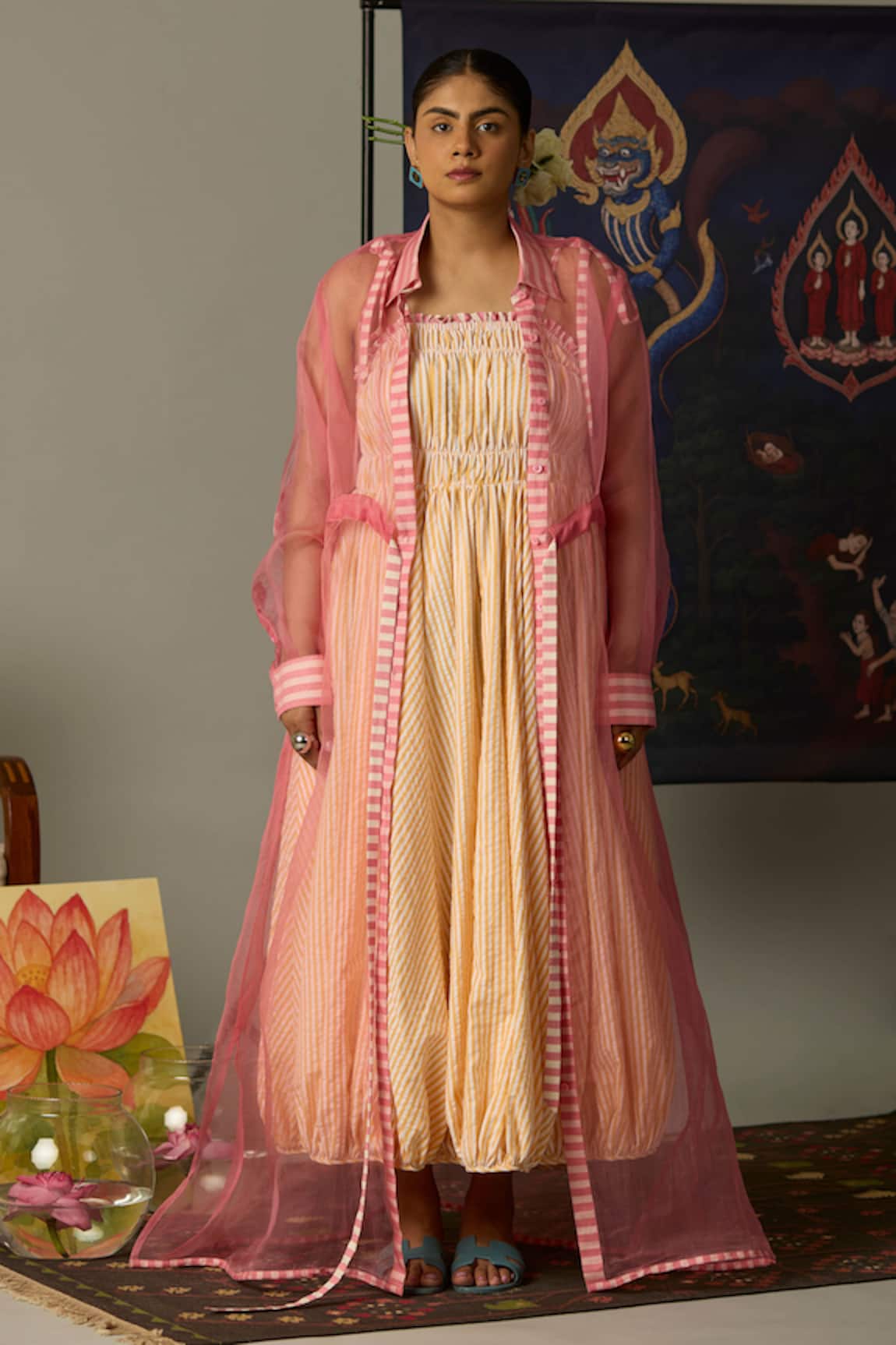 Quod Pink Silk Organza Overlay 