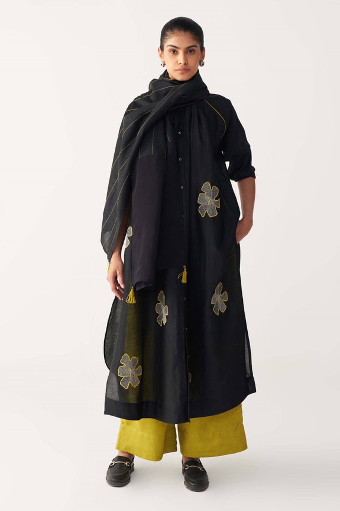 Three Floral Embroidered Kurta Set 