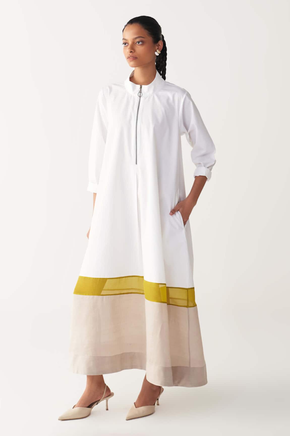 Three White Turtle Neck Dress