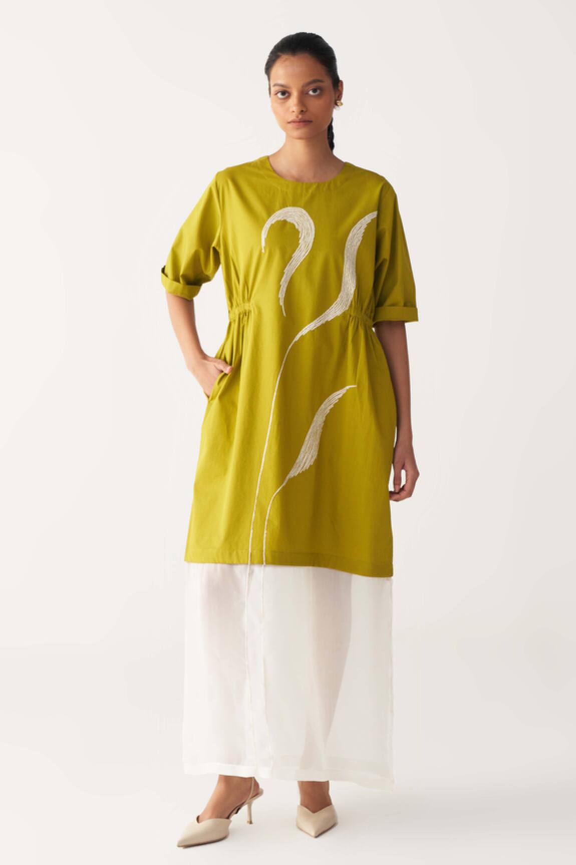 Three Sheer Panel Dress 