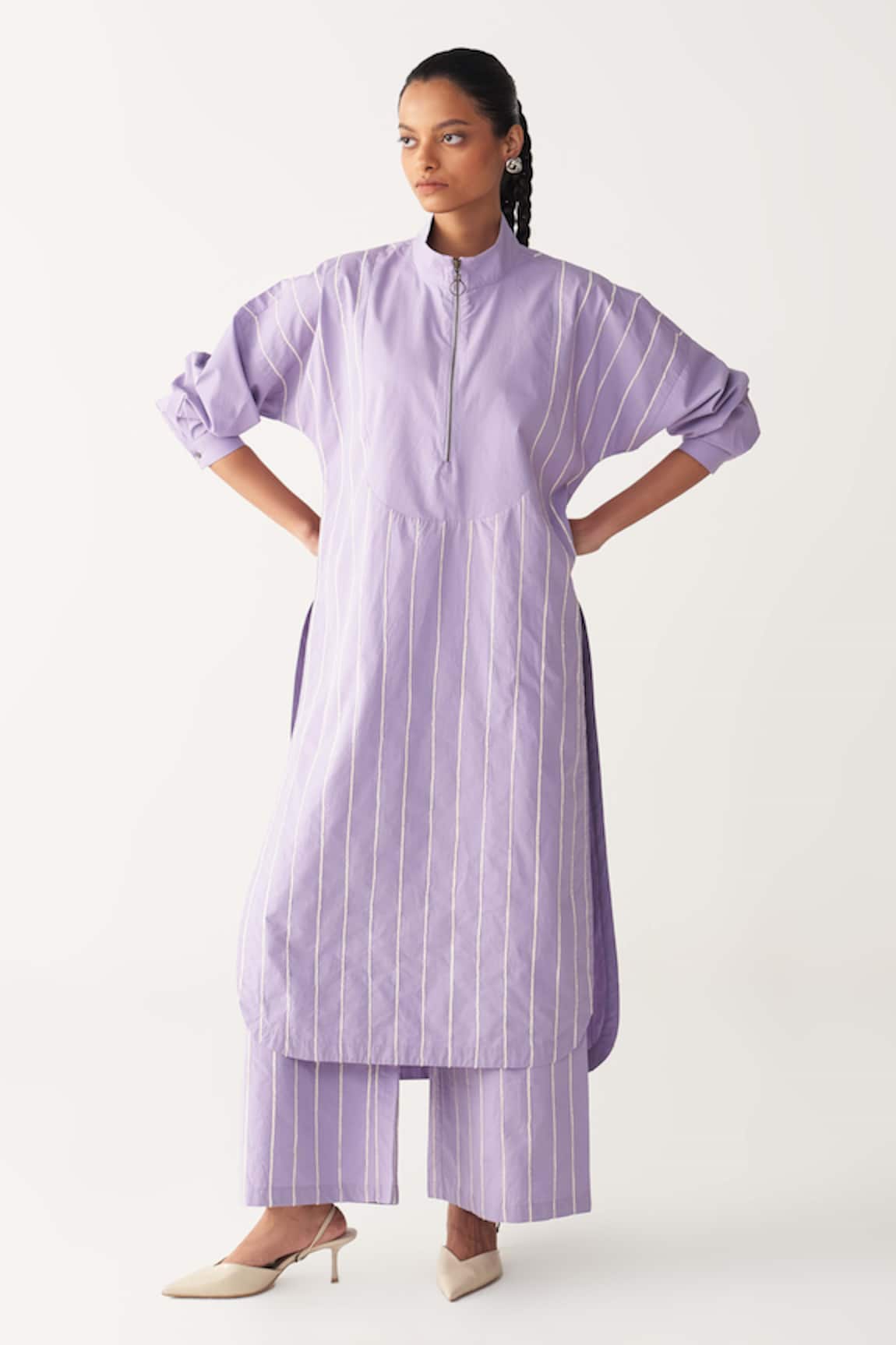 Three U-Yoke Embroidered Tunic 