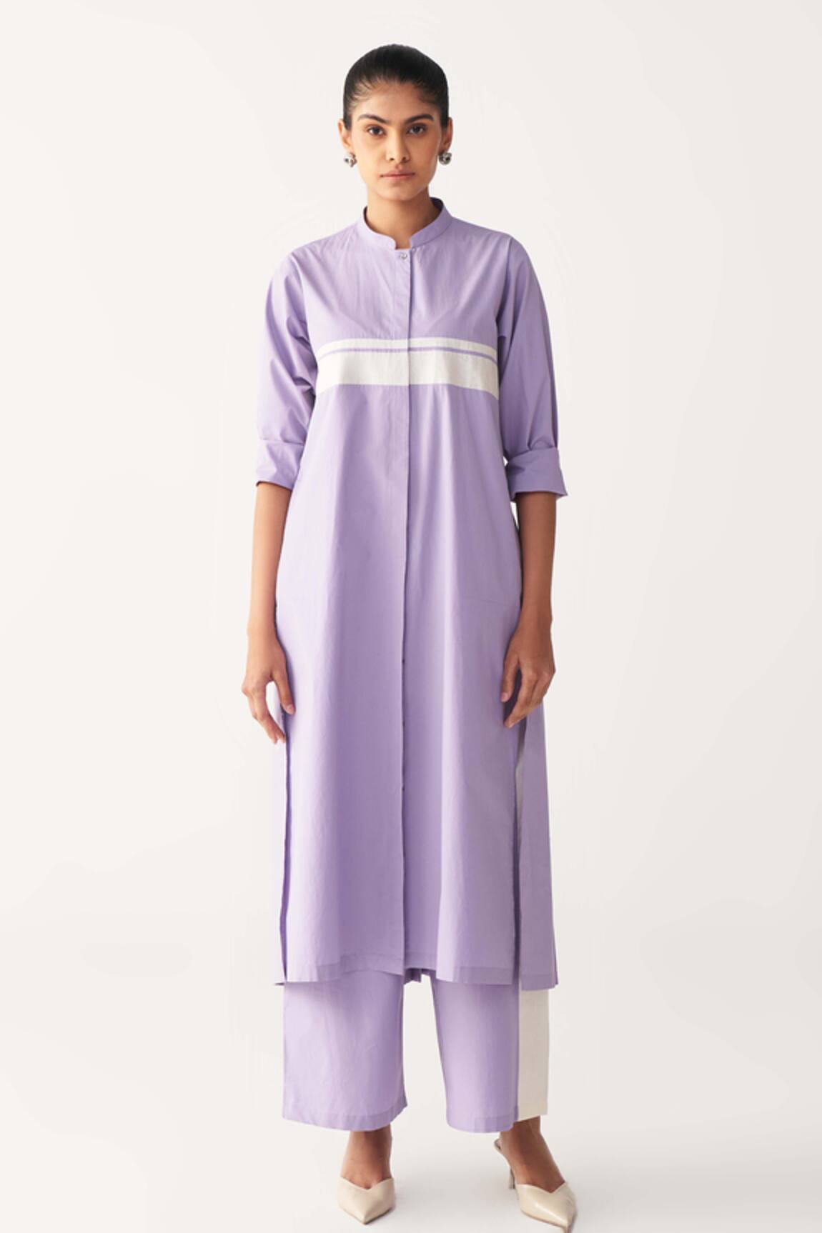 Three Lavender Purple Back Pleat Jacket 