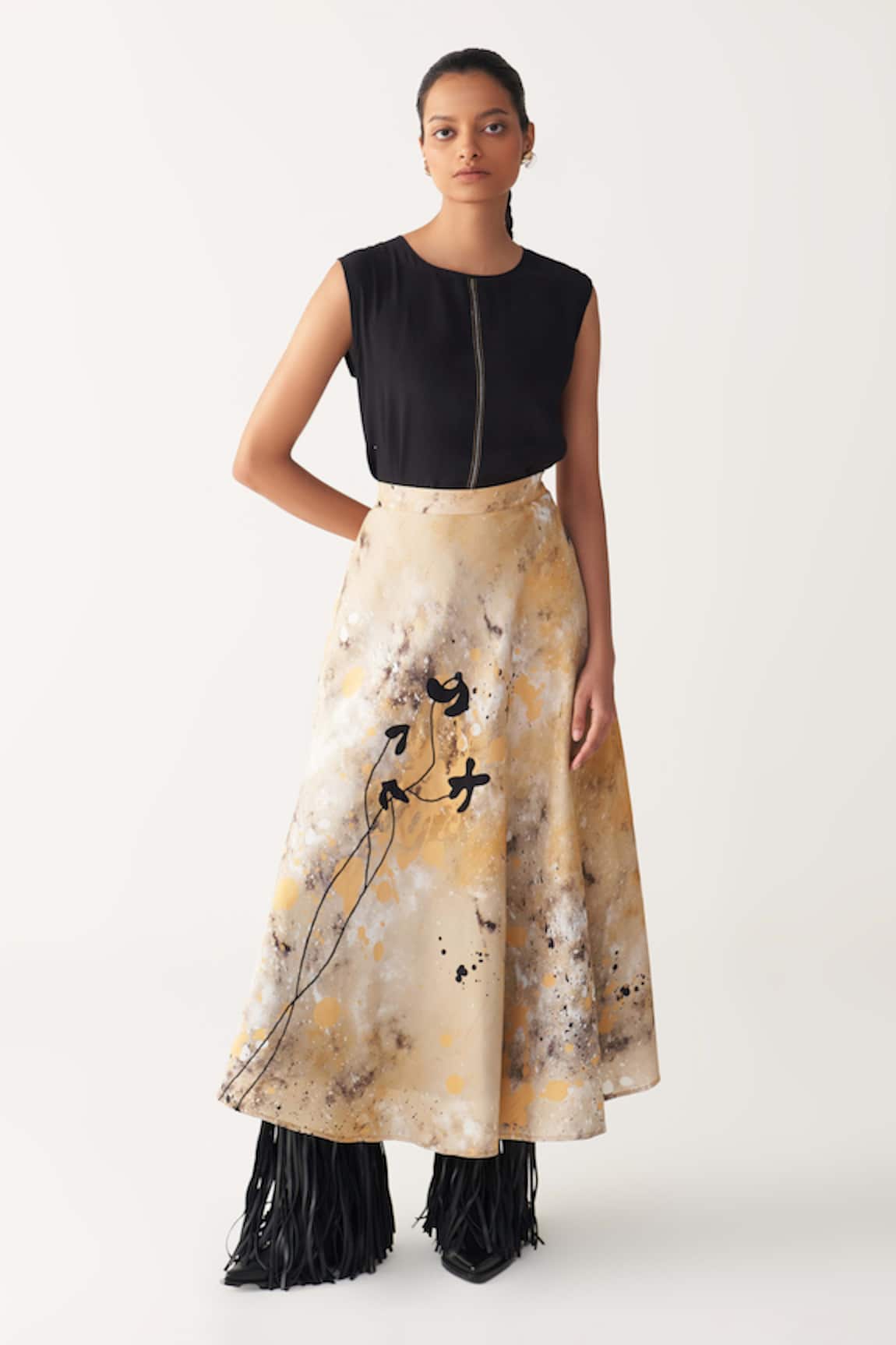 Three Circular Painter Skirt 