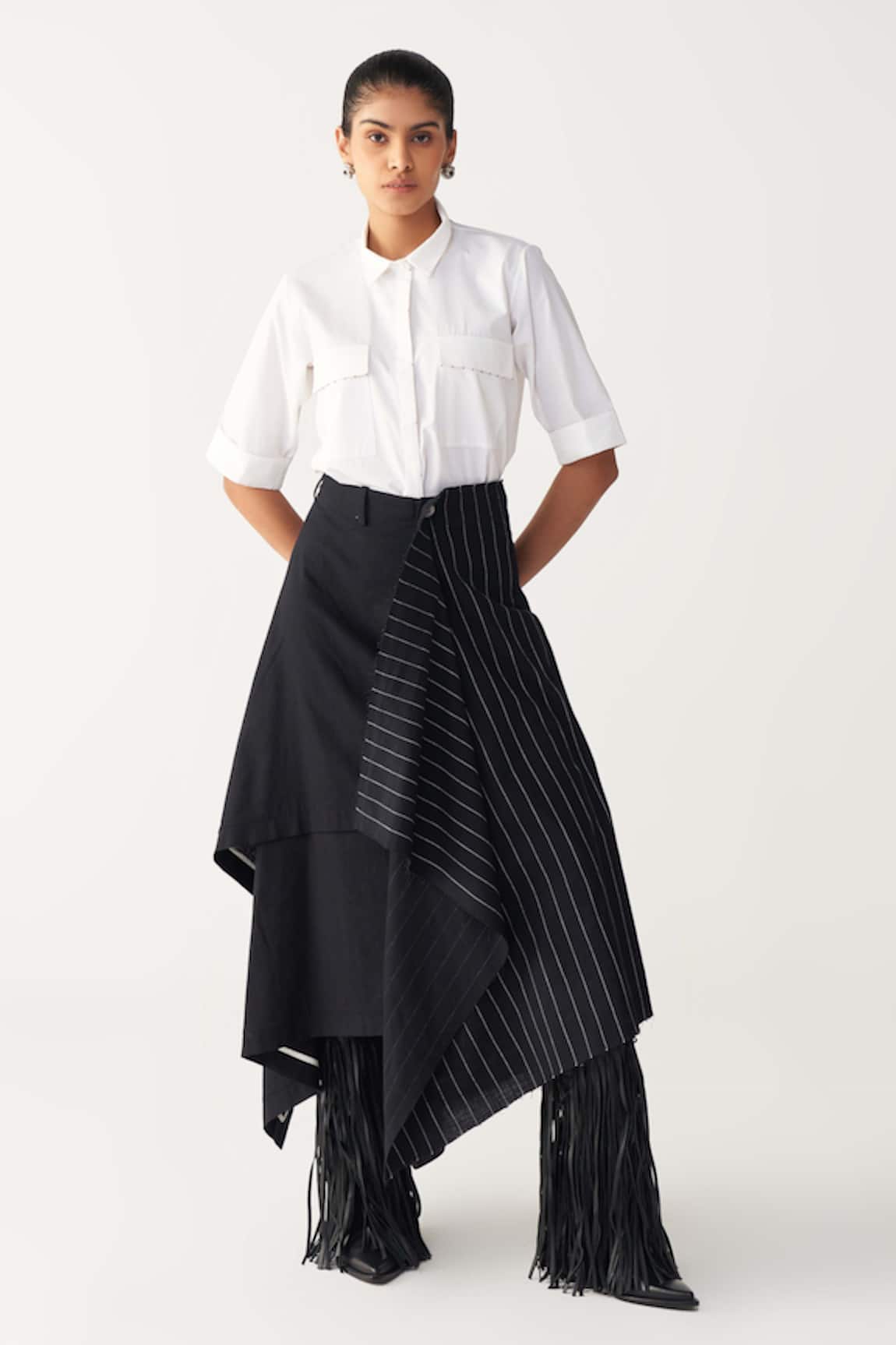 Three Embroidered Handkerchief Skirt 