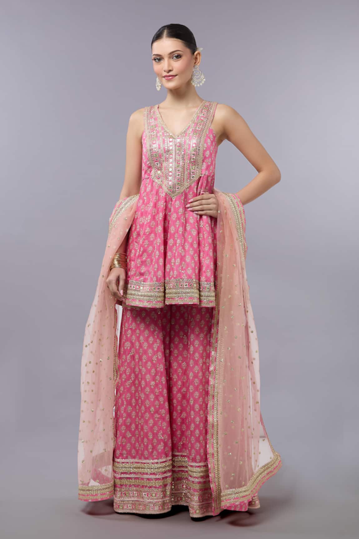 Gopi Vaid Pink Designer Kurta Set with Dupatta 