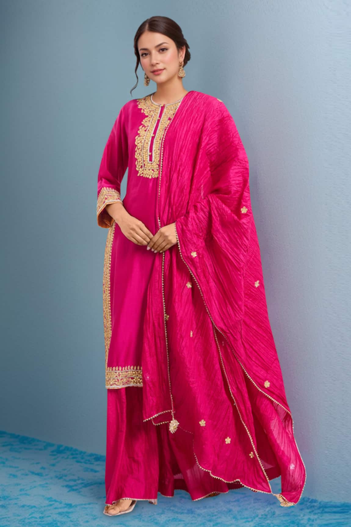 Sheetal Batra Hot Pink Abbas Set 