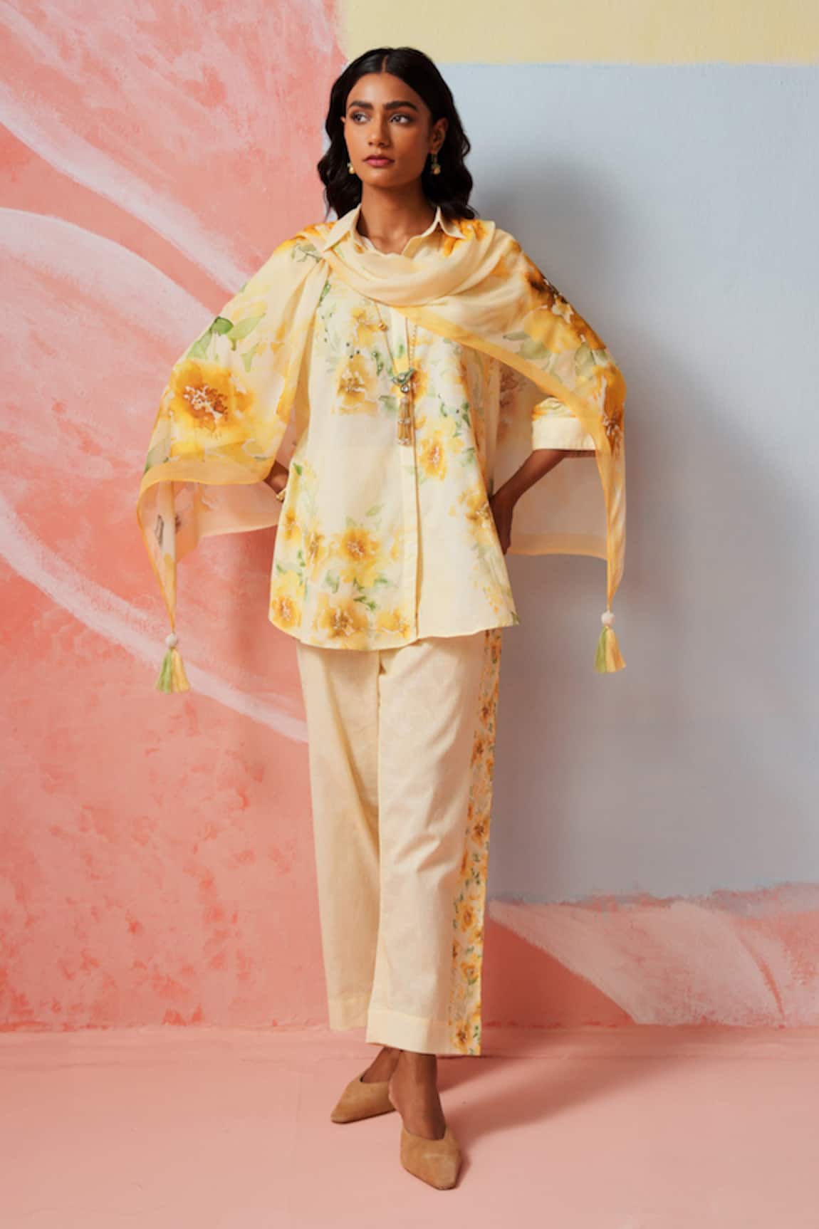 Rainas Sunlight Blossom Cotton Linen Set 