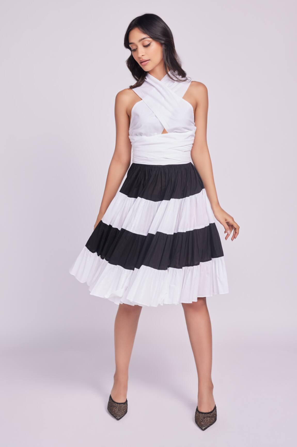 Dev And Viv Designer Striped Cotton Dress 