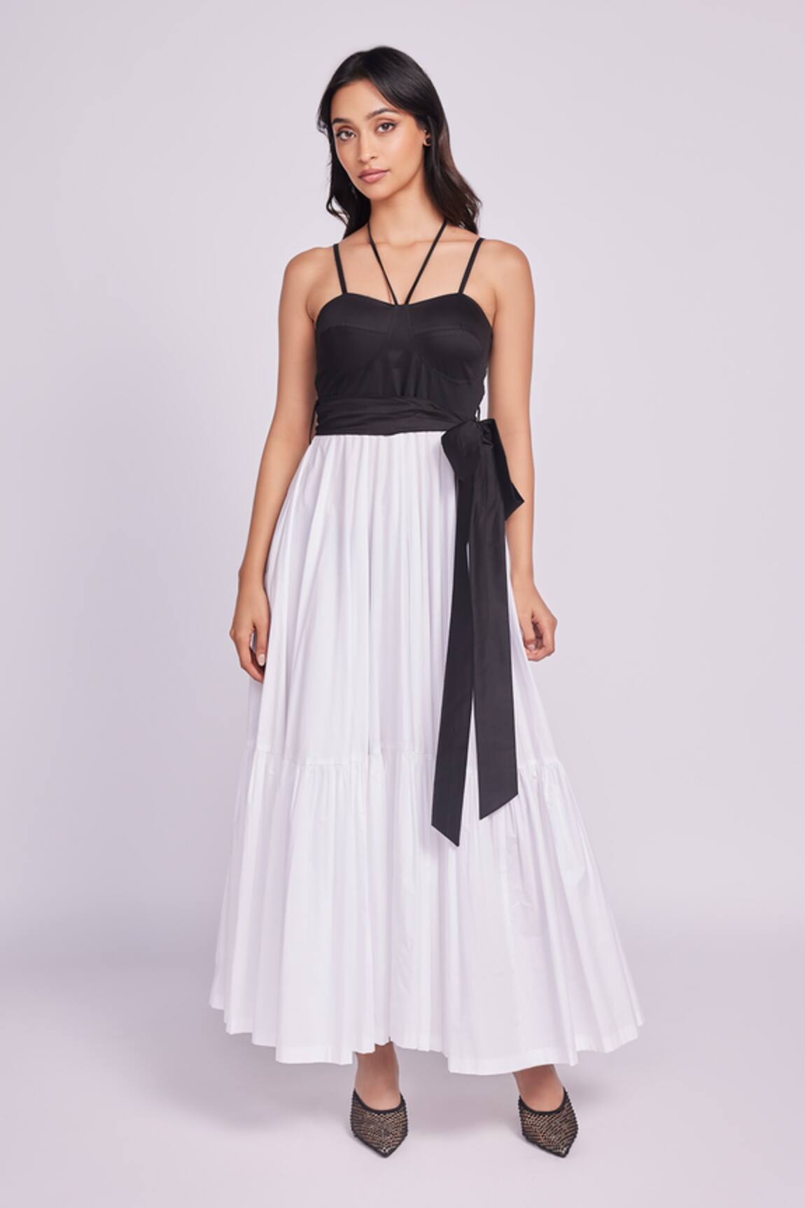 Dev And Viv Two-Tone Cotton Maxi Dress 