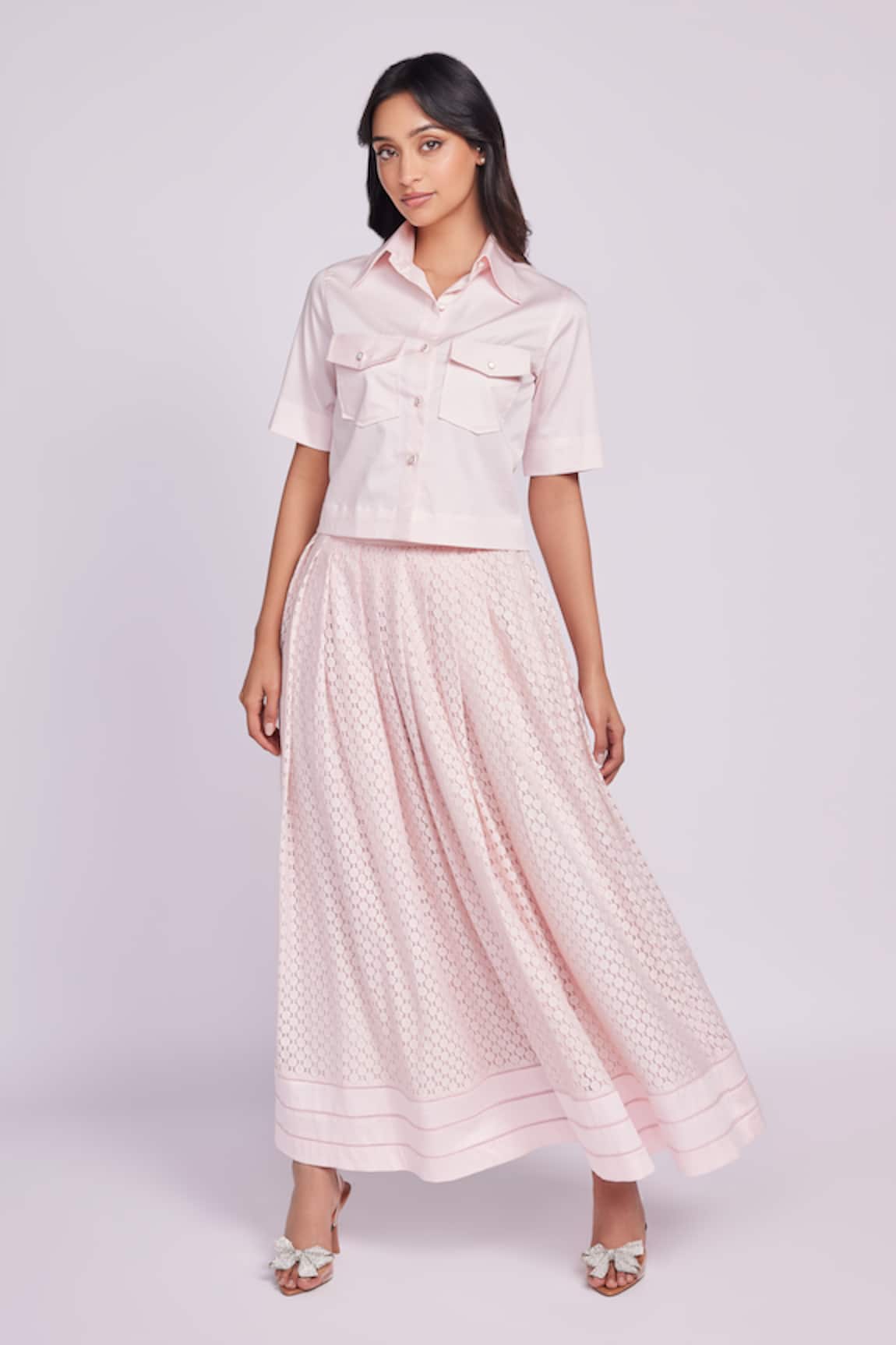 Dev And Viv Blush Cotton Skirt 