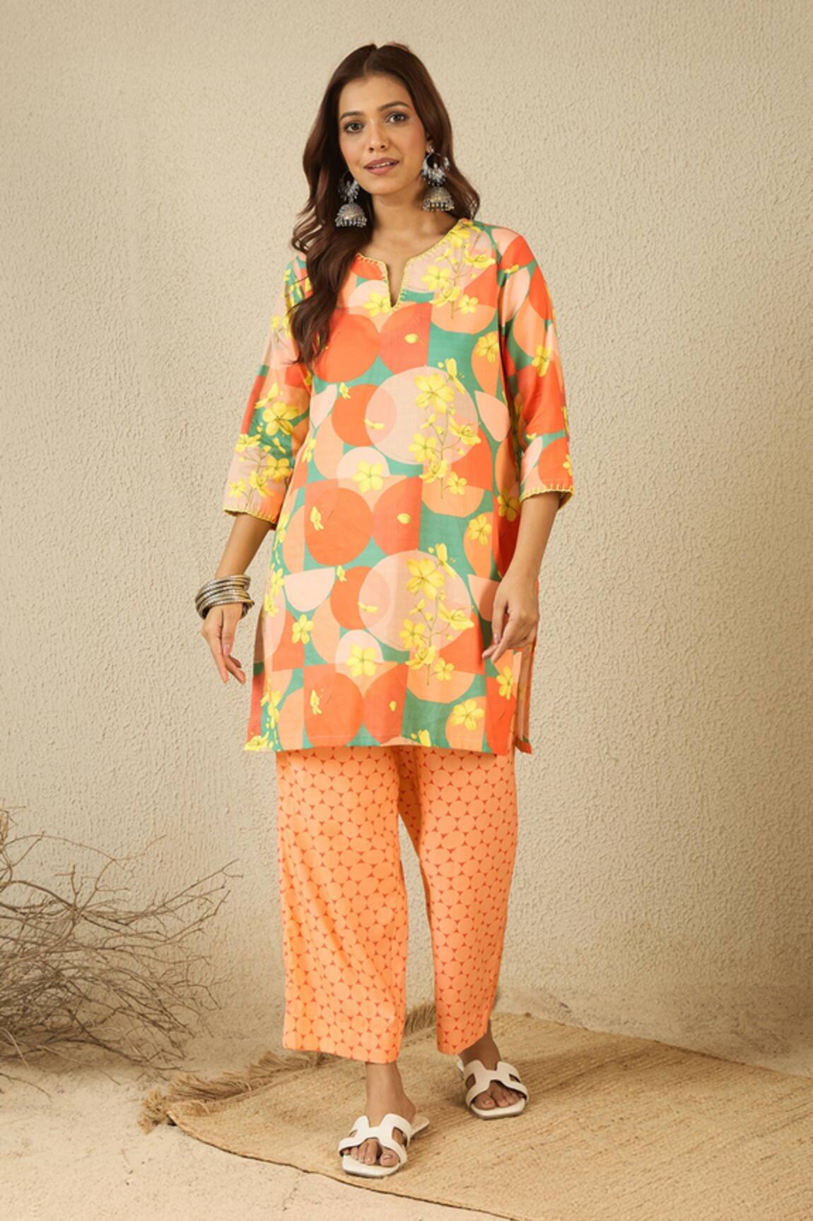 Label Nitika Printed Cotton Kurta & Pant Set 