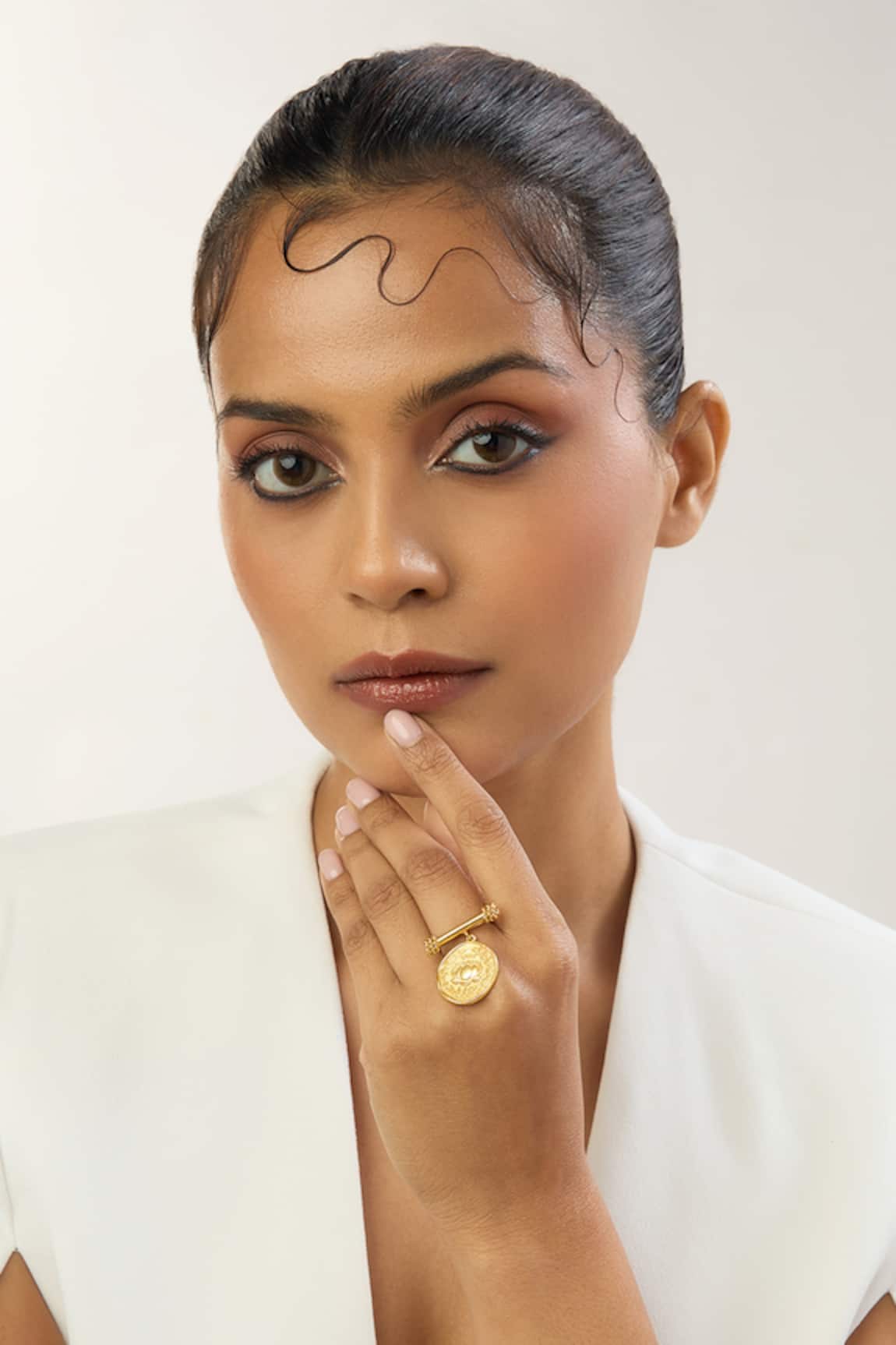 Mnsh Kamal Ring with 22kt Gold Plating 