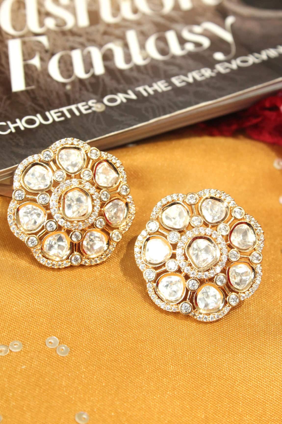 The Bling Girll Golden Designer Stud Earrings 