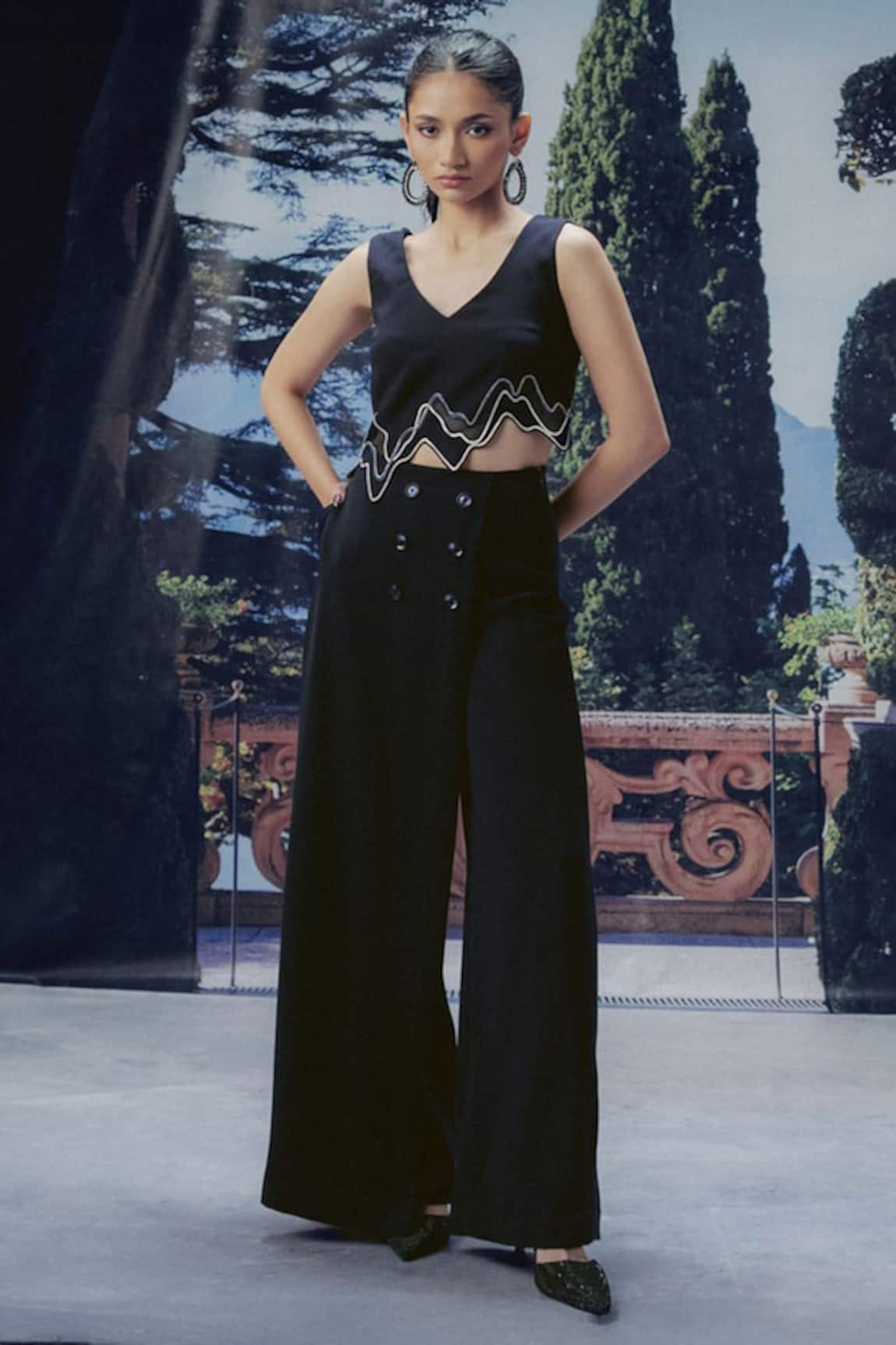 Pocket Stories Black Nightfall Reverse Vest & Pant Set 