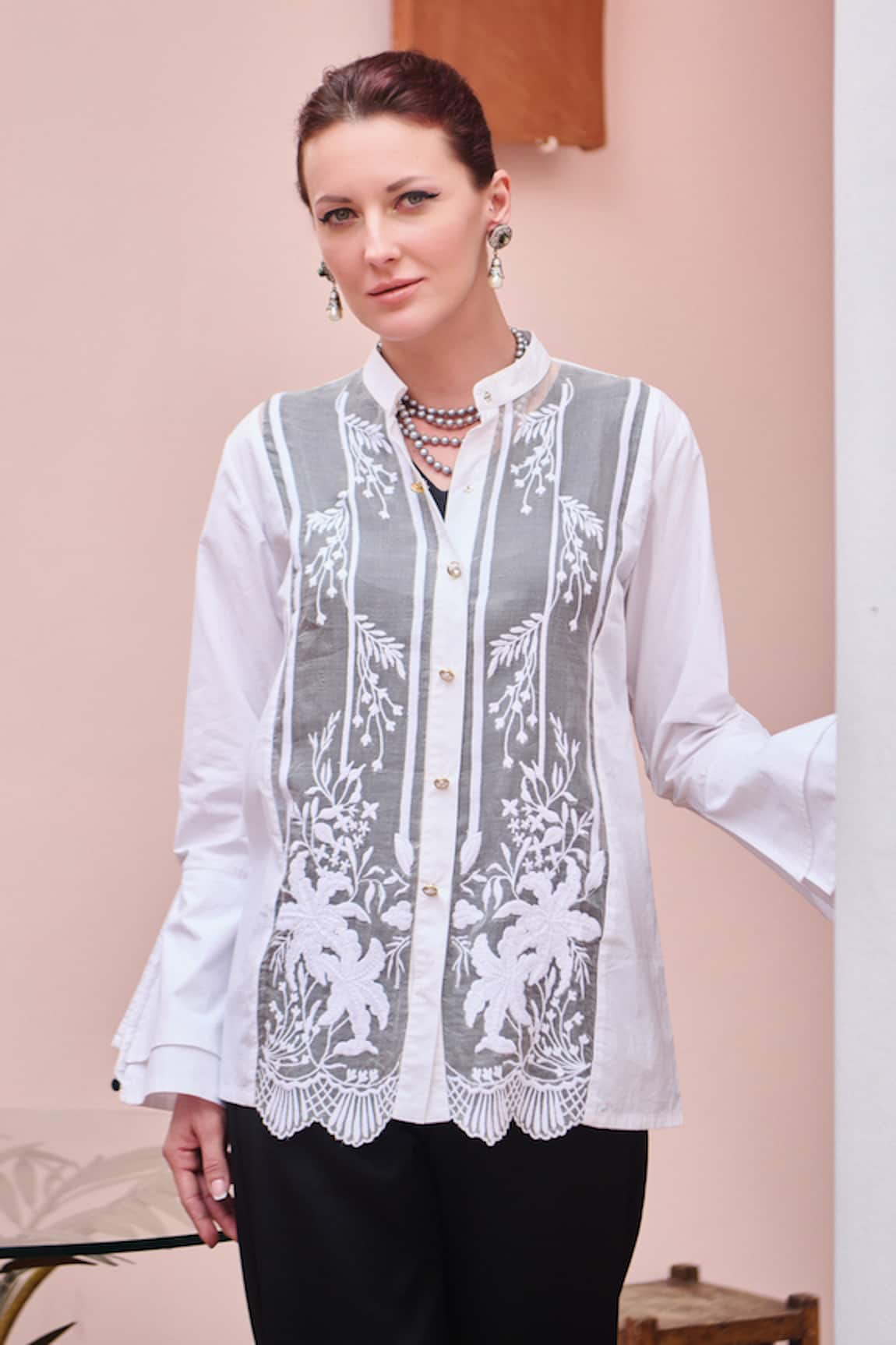 Nika 1.0 White Haze Organza Top 