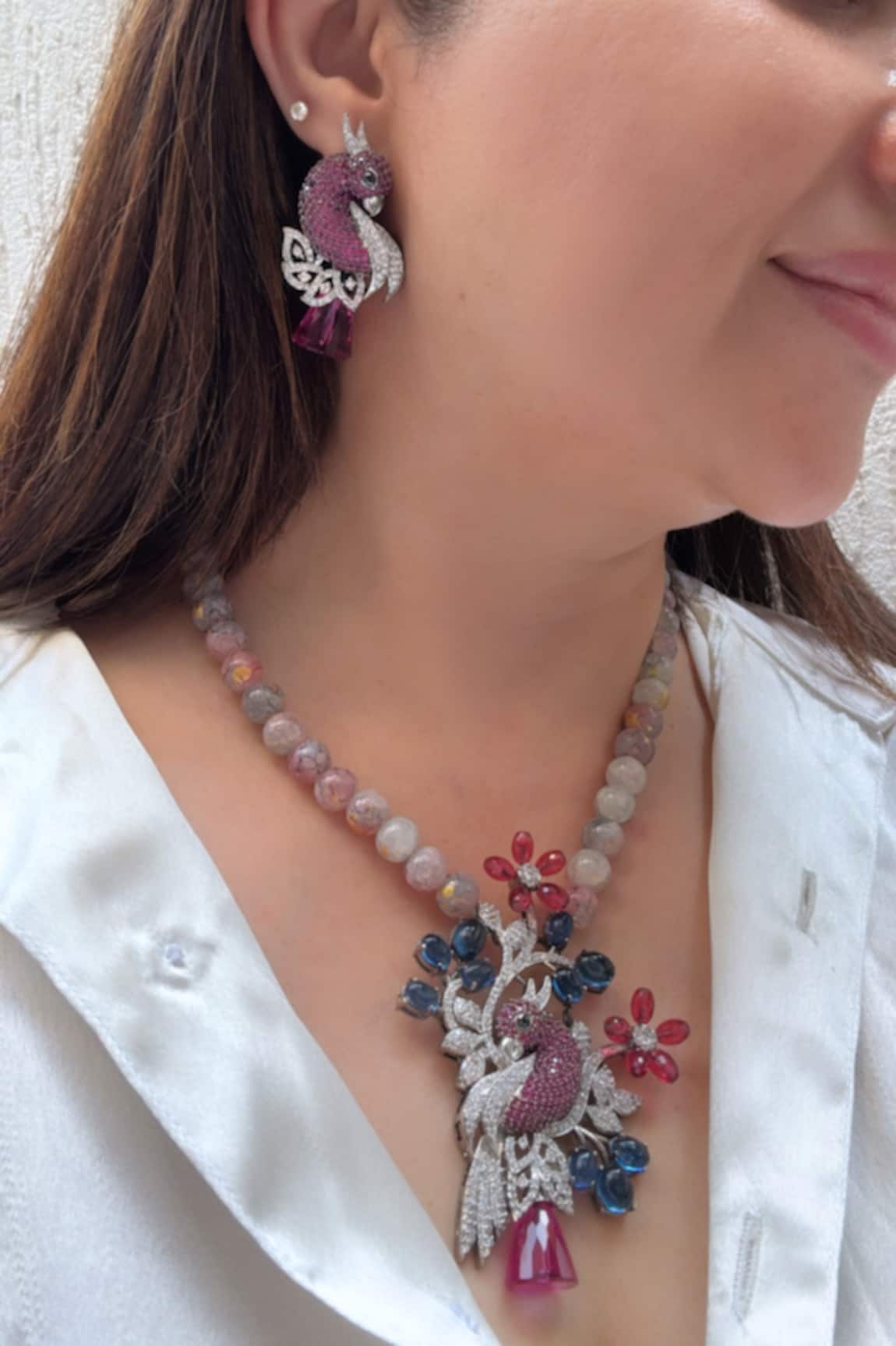 Studio6 Jewels Multi Colour Bead Necklace & Earring Set 