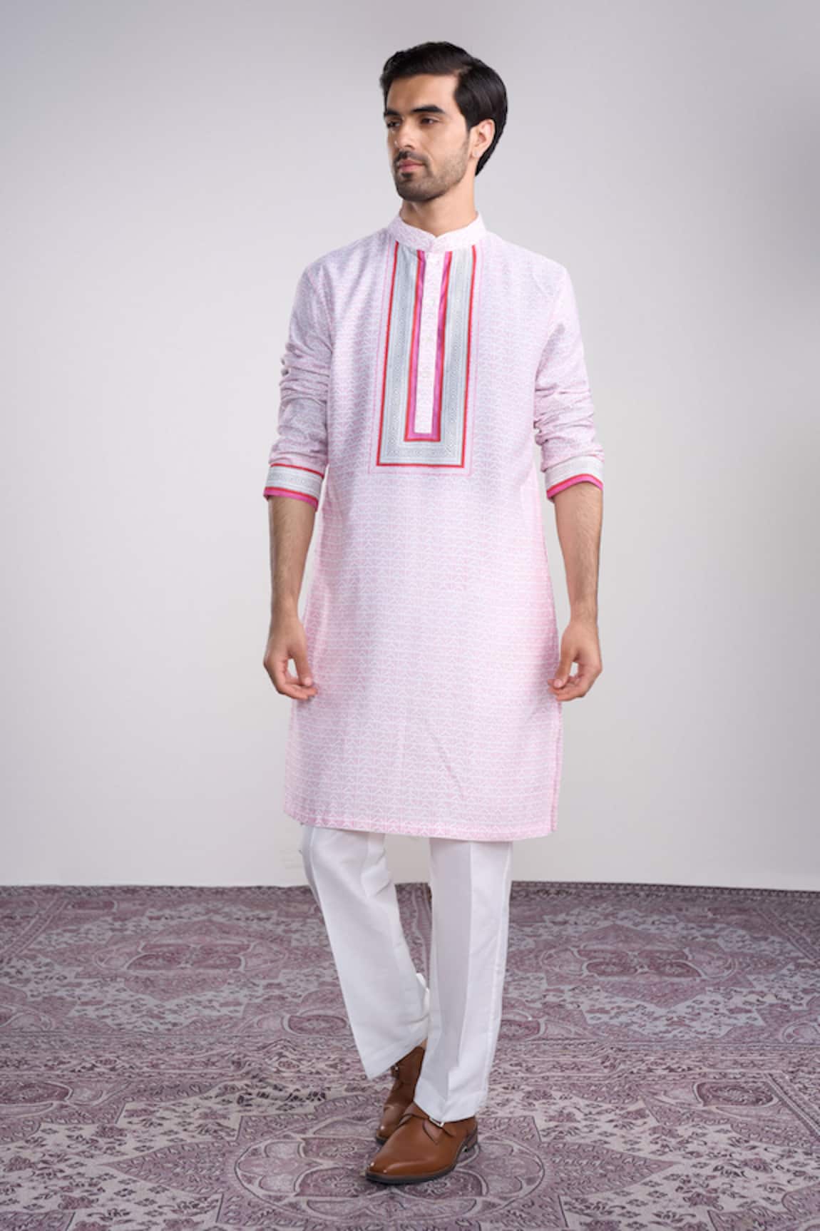 Sanjev Marwaaha Ivory Printed Kurta Set 
