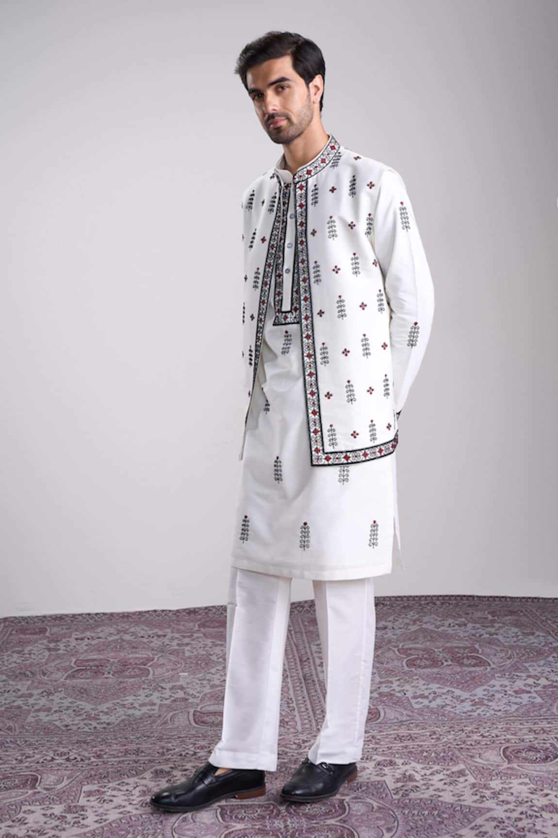 Sanjev Marwaaha Ivory Designer Kurta Set 