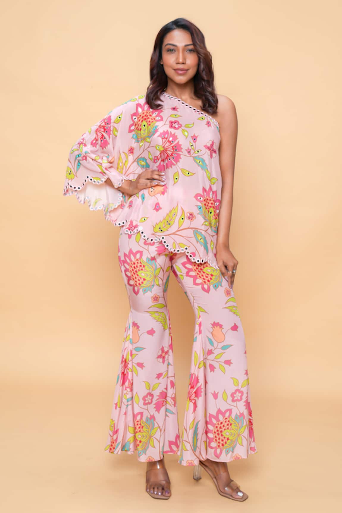 Sajeda A Lehry Floral Hand Embroidered Sharara Set 