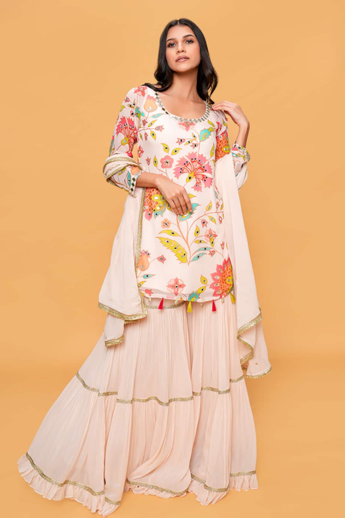 Sajeda A Lehry Hand Embroidered Floral Kurta Set 
