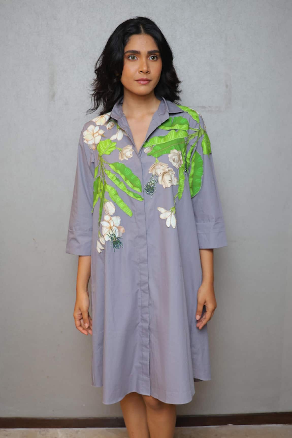 Studio Moda India Jasmine Applique Print Dress 