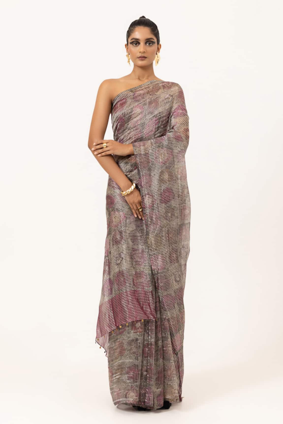 Unallume By Nisha Floral Collage Silk Saree 