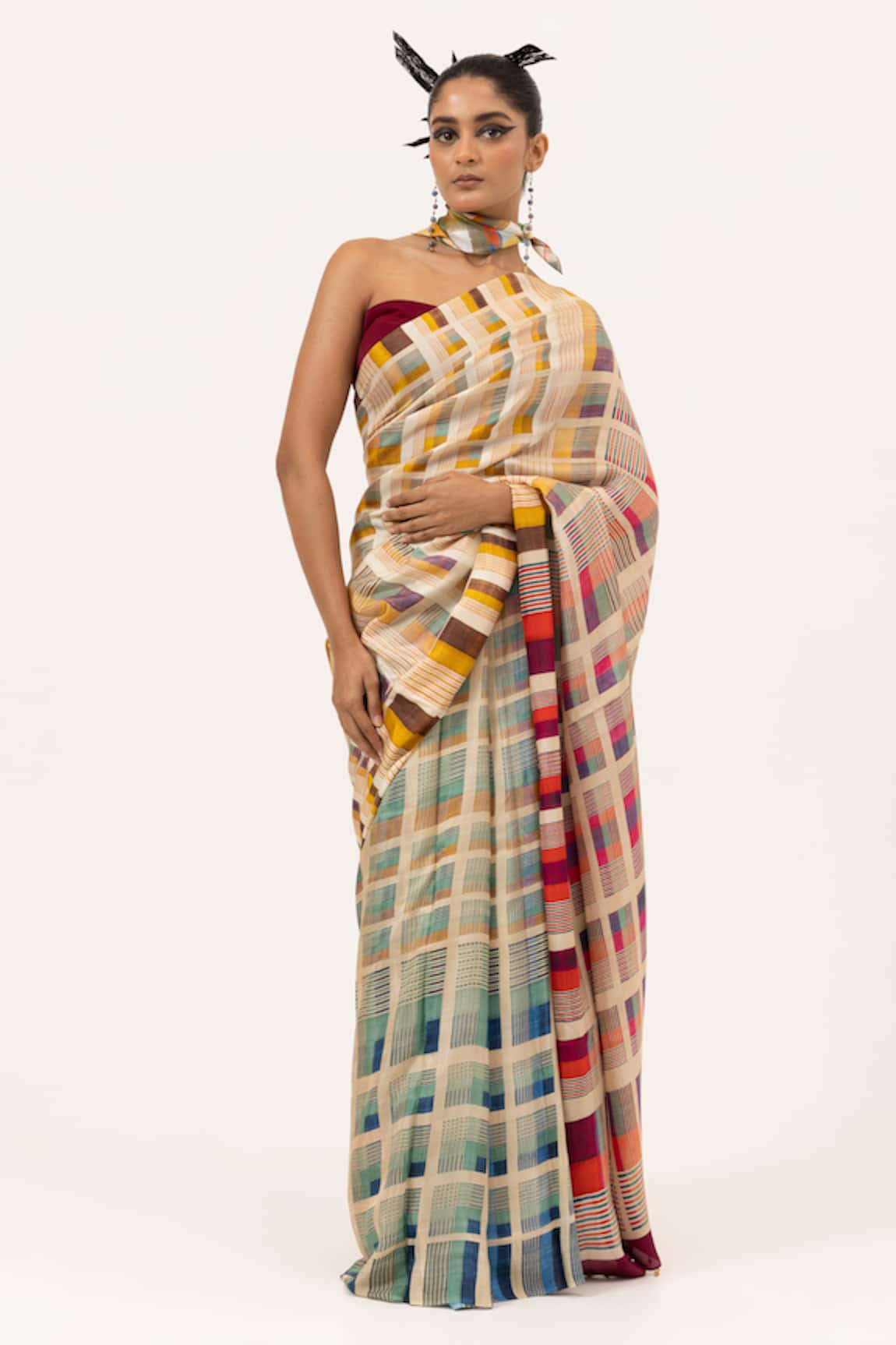 Unallume By Nisha Modern Mosaic Silk Saree 