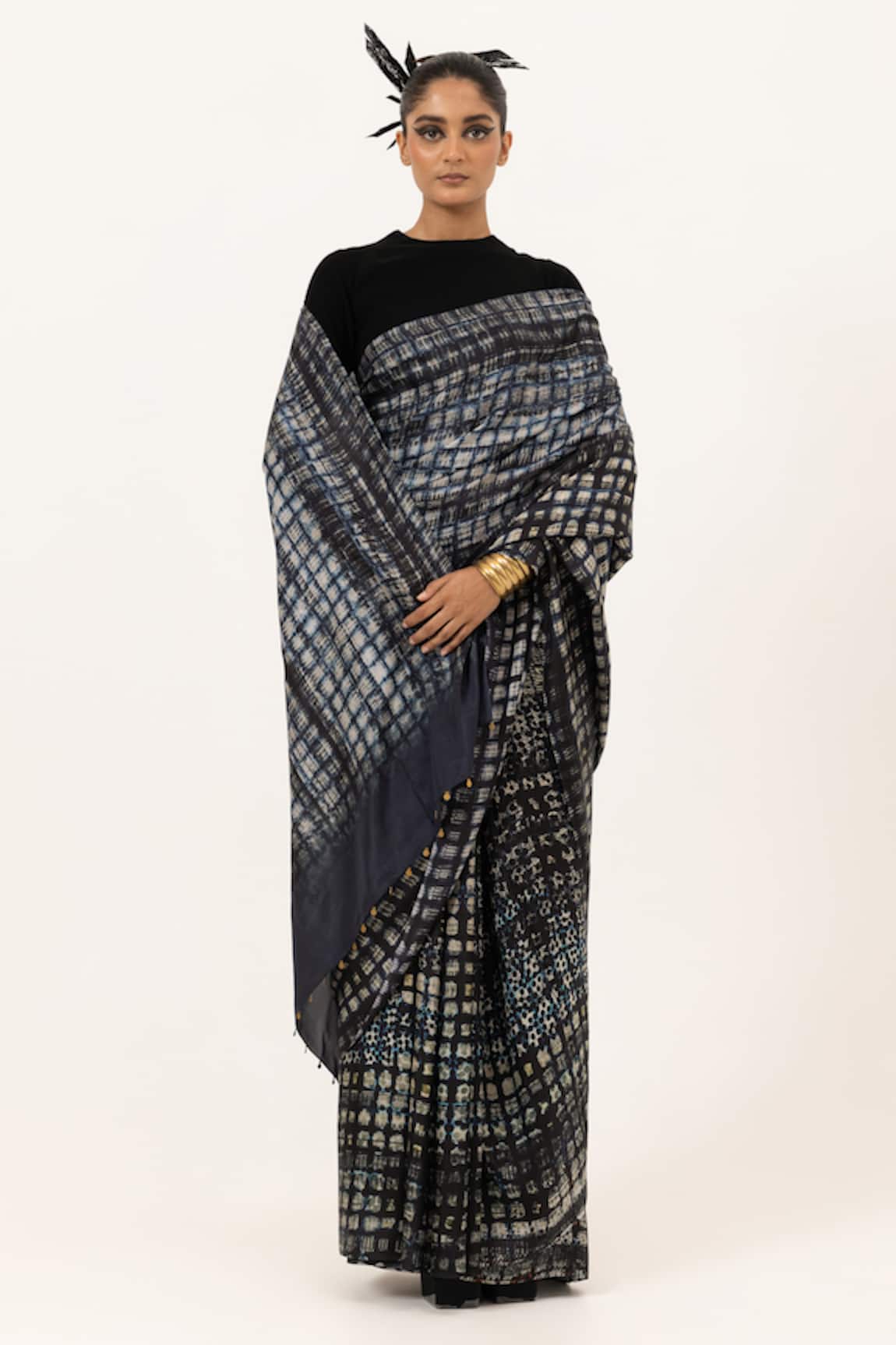 Unallume By Nisha Noir Luxe Silk Saree 
