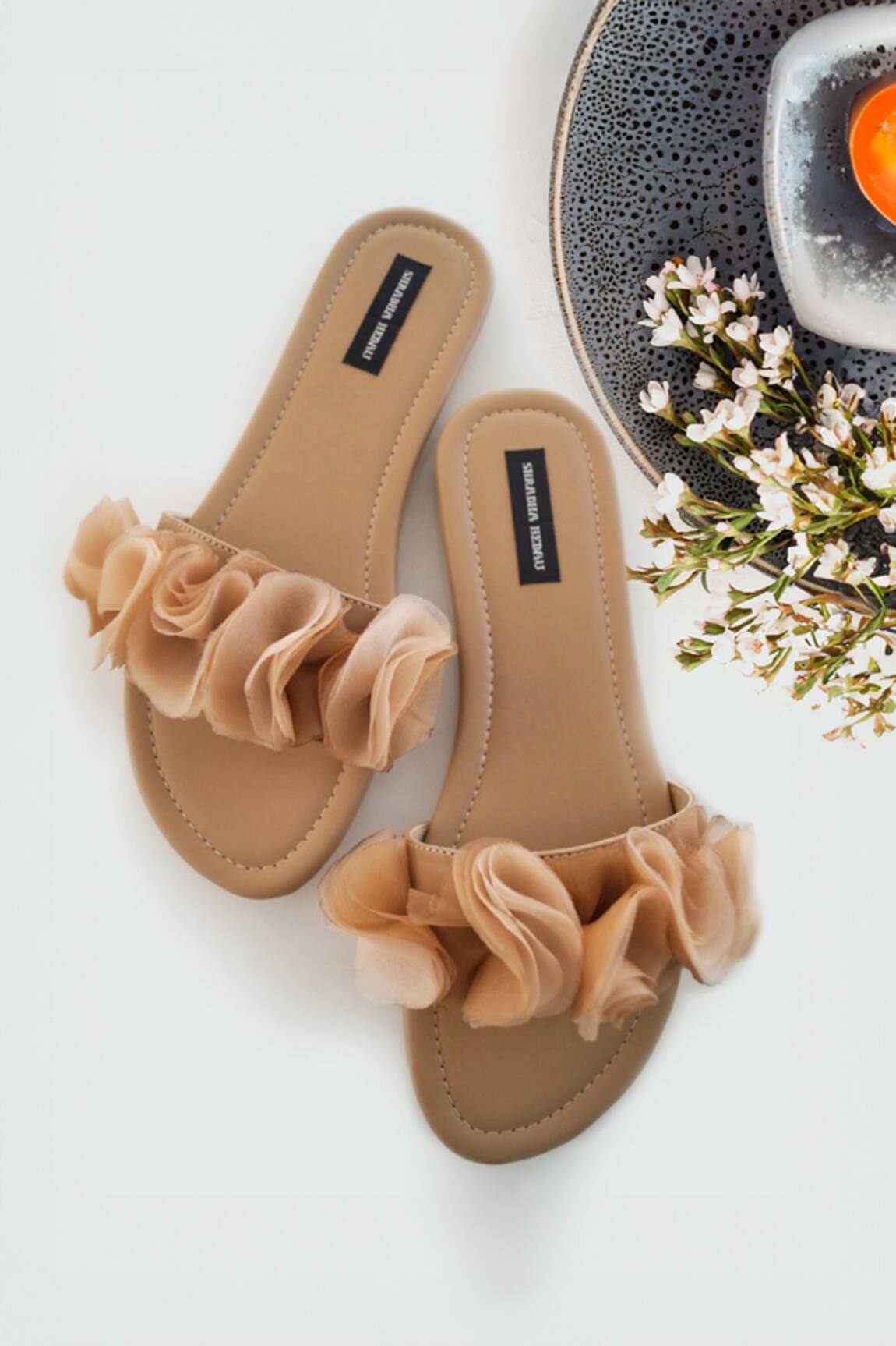 Shradha Hedau Footwear Couture Cassandra Ruffle Detail Flats 