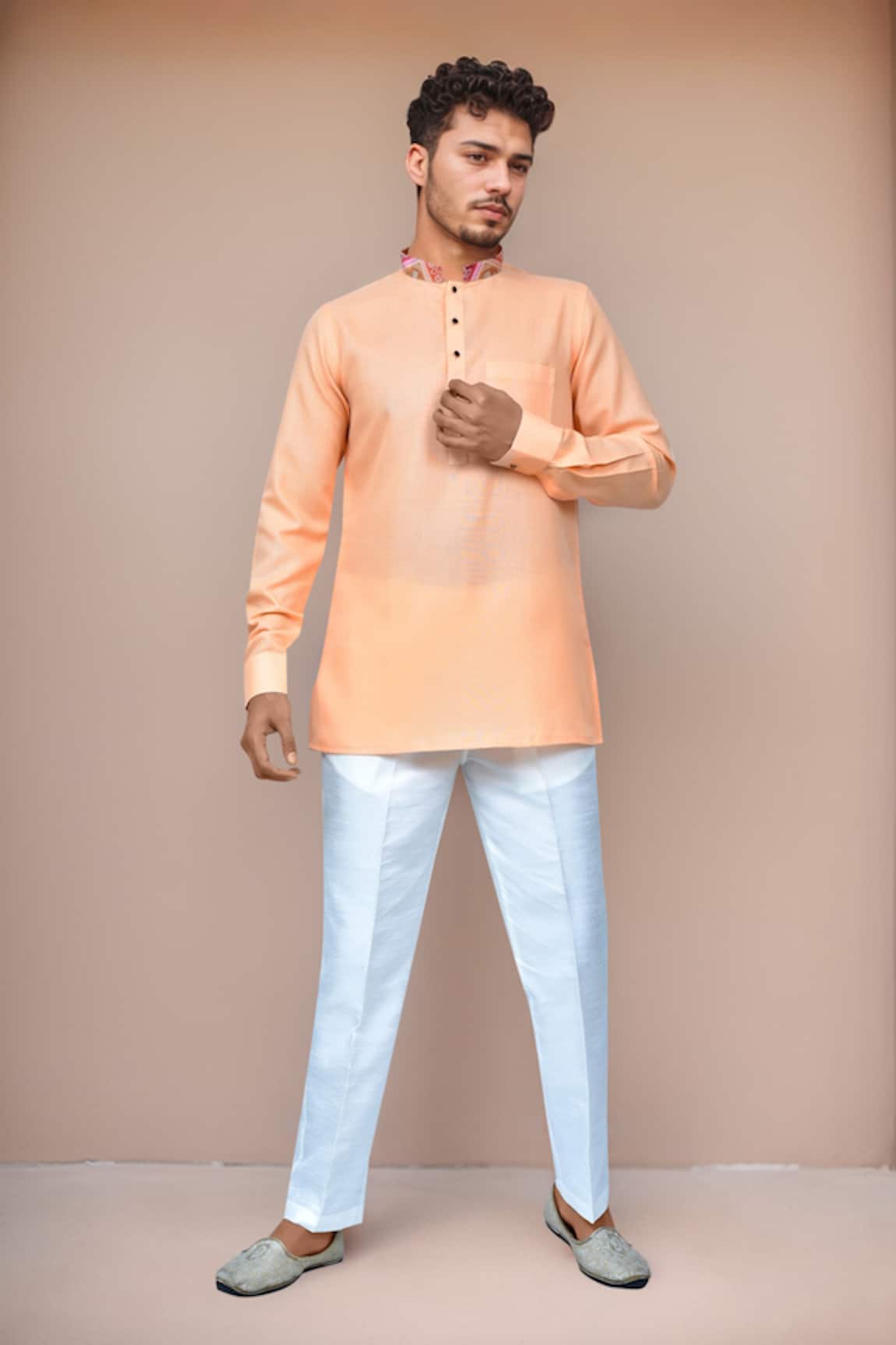 Samyukta Singhania Contrast Collar Kurta & Pant Set 