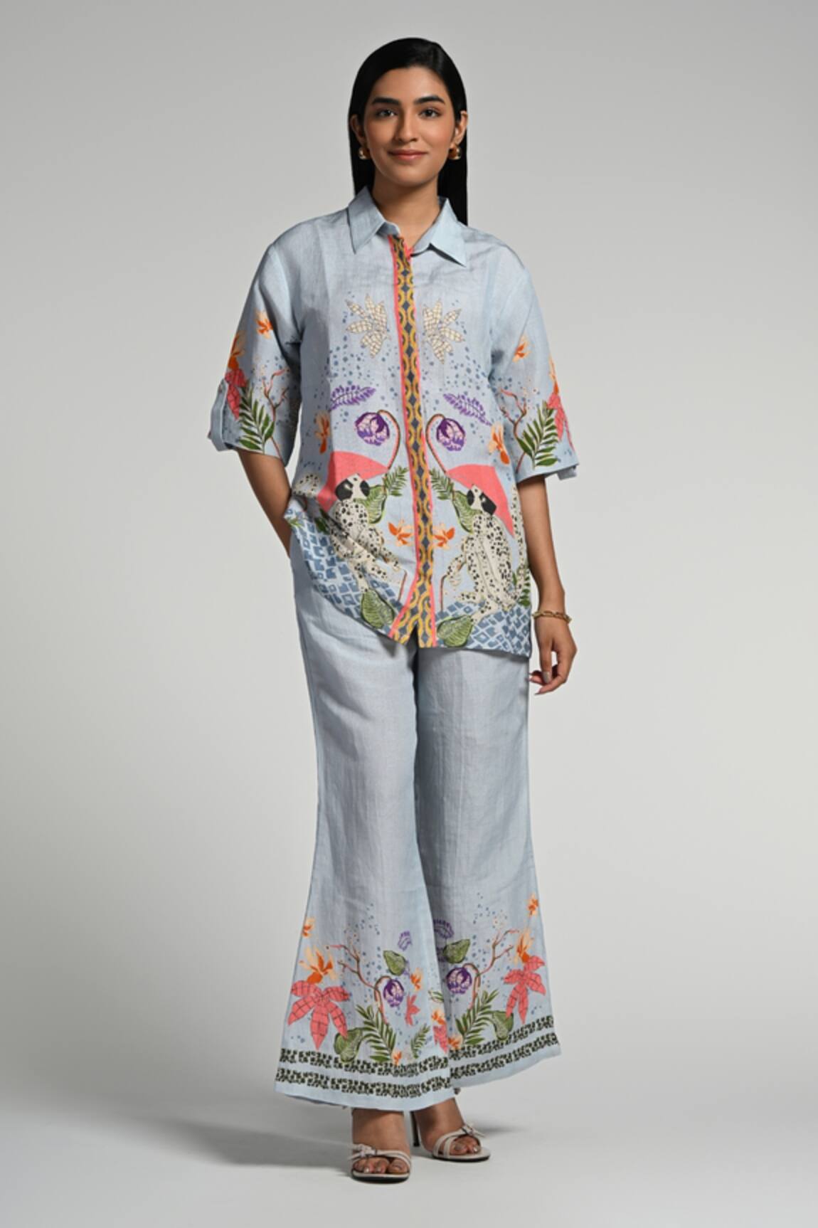 Taroob Monkey Pop Linen Coord Set 