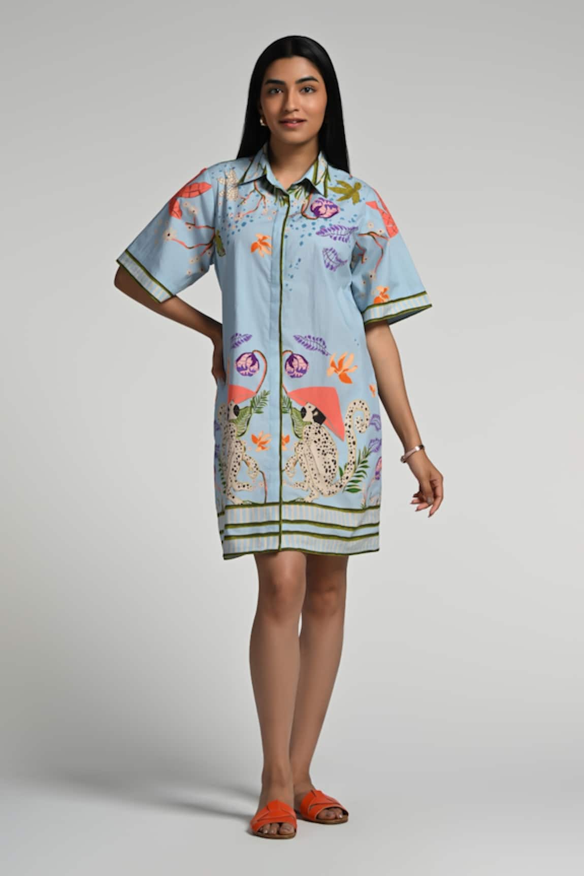 Taroob Monkey Pop Cotton Dress 