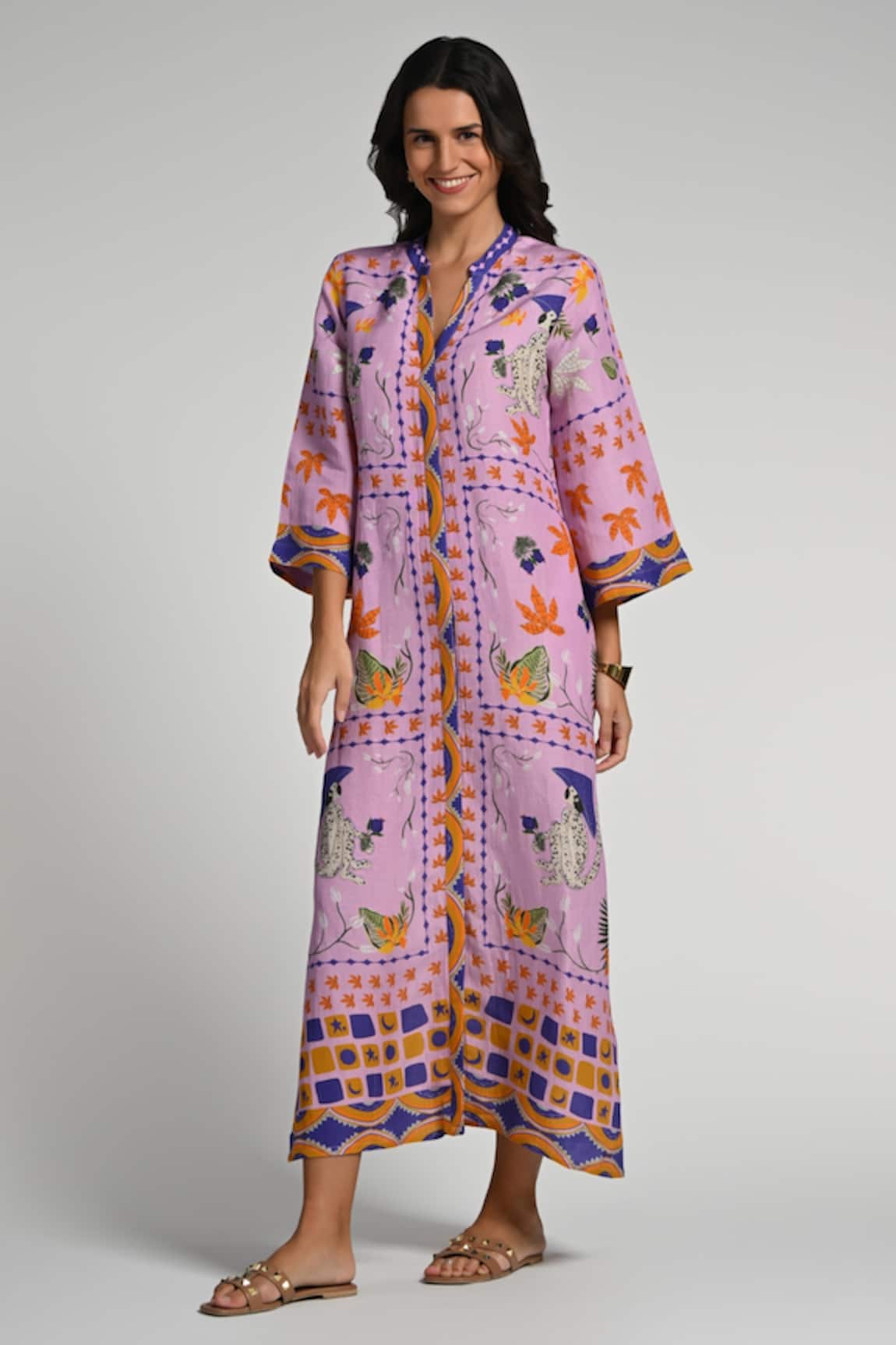 Taroob Monkey Pop Linen Kaftan 