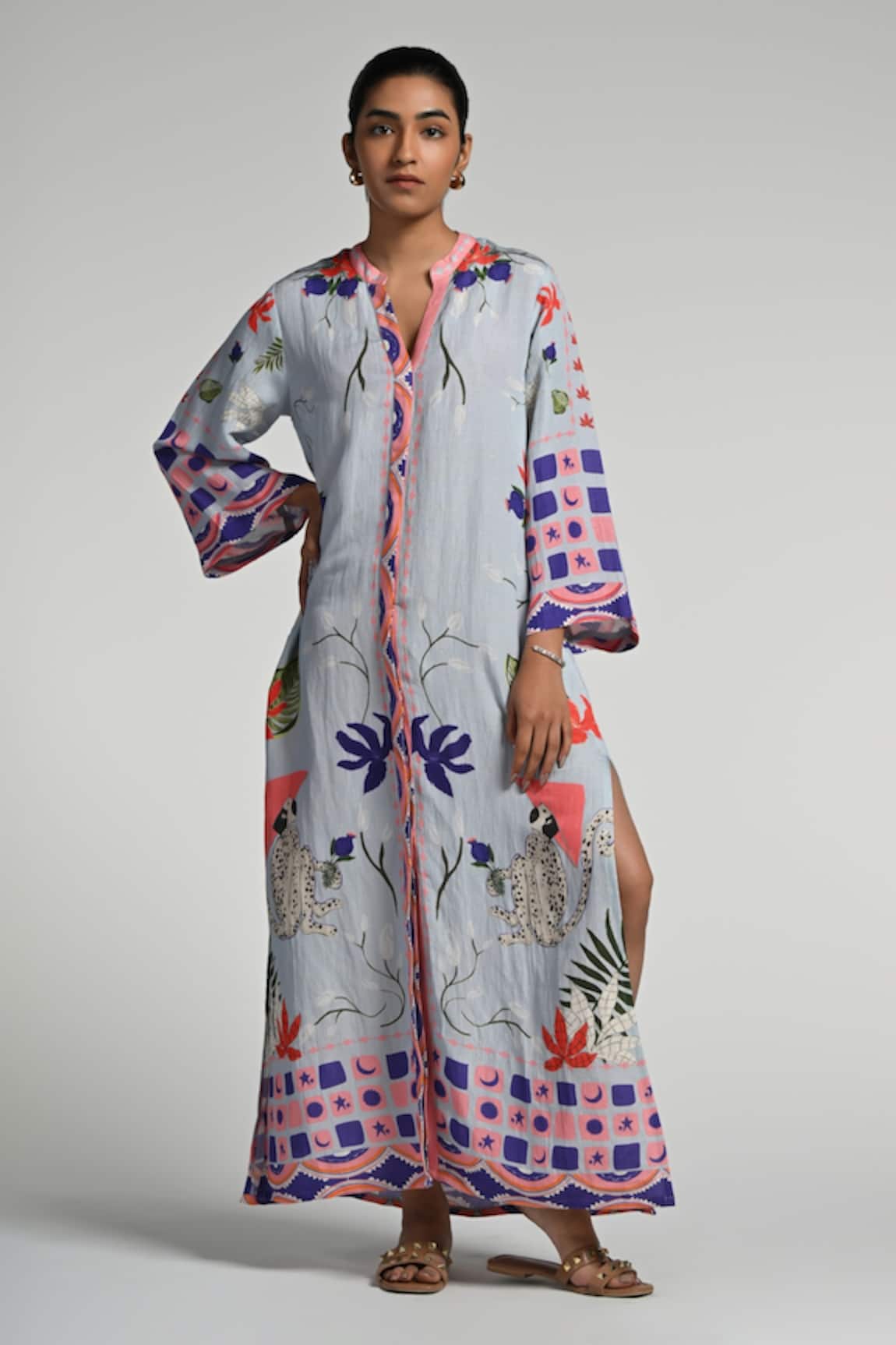 Taroob Monkey Pop Linen Kaftan 