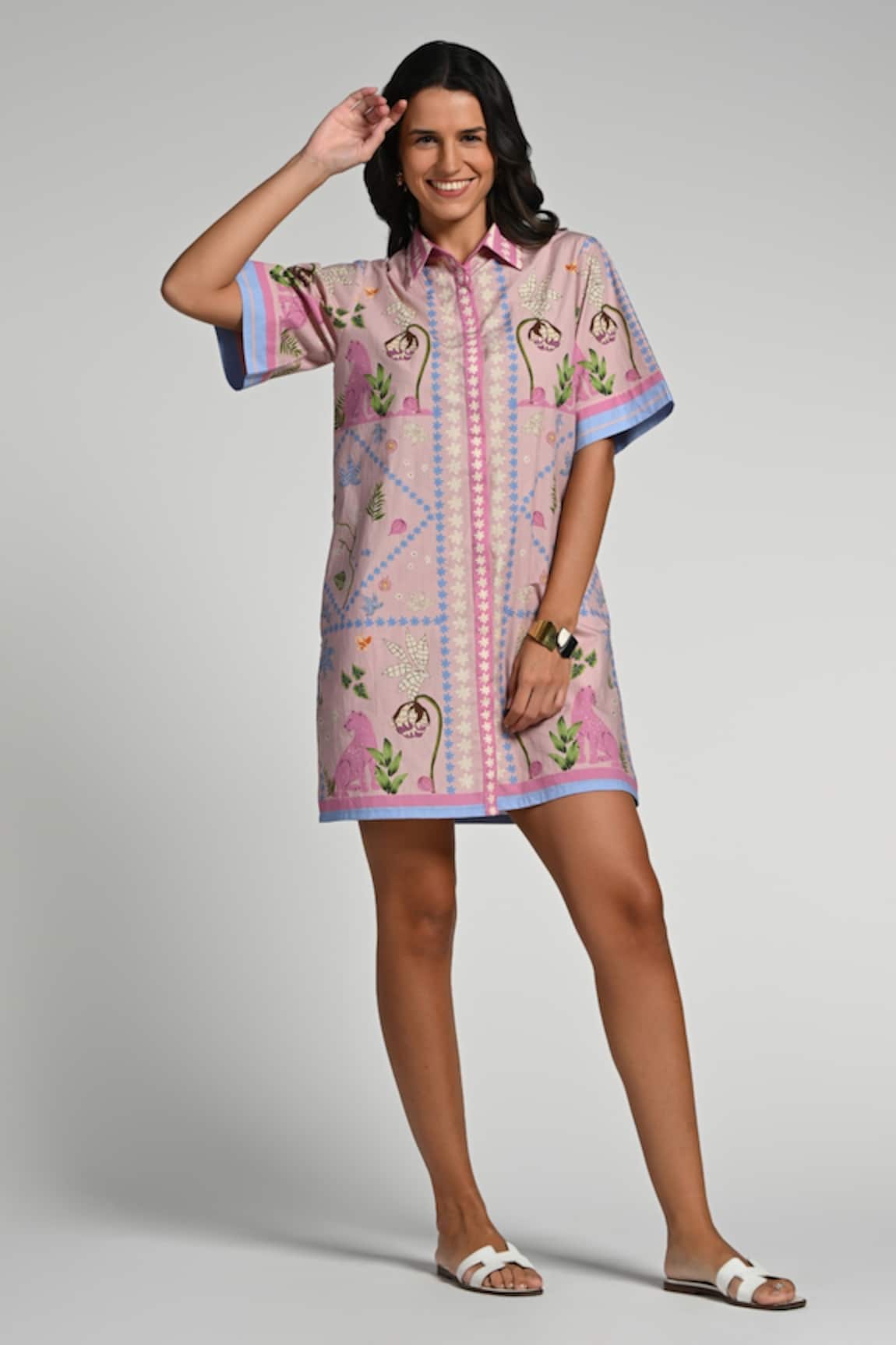 Taroob Jungle Daydream Cotton Short Dress 